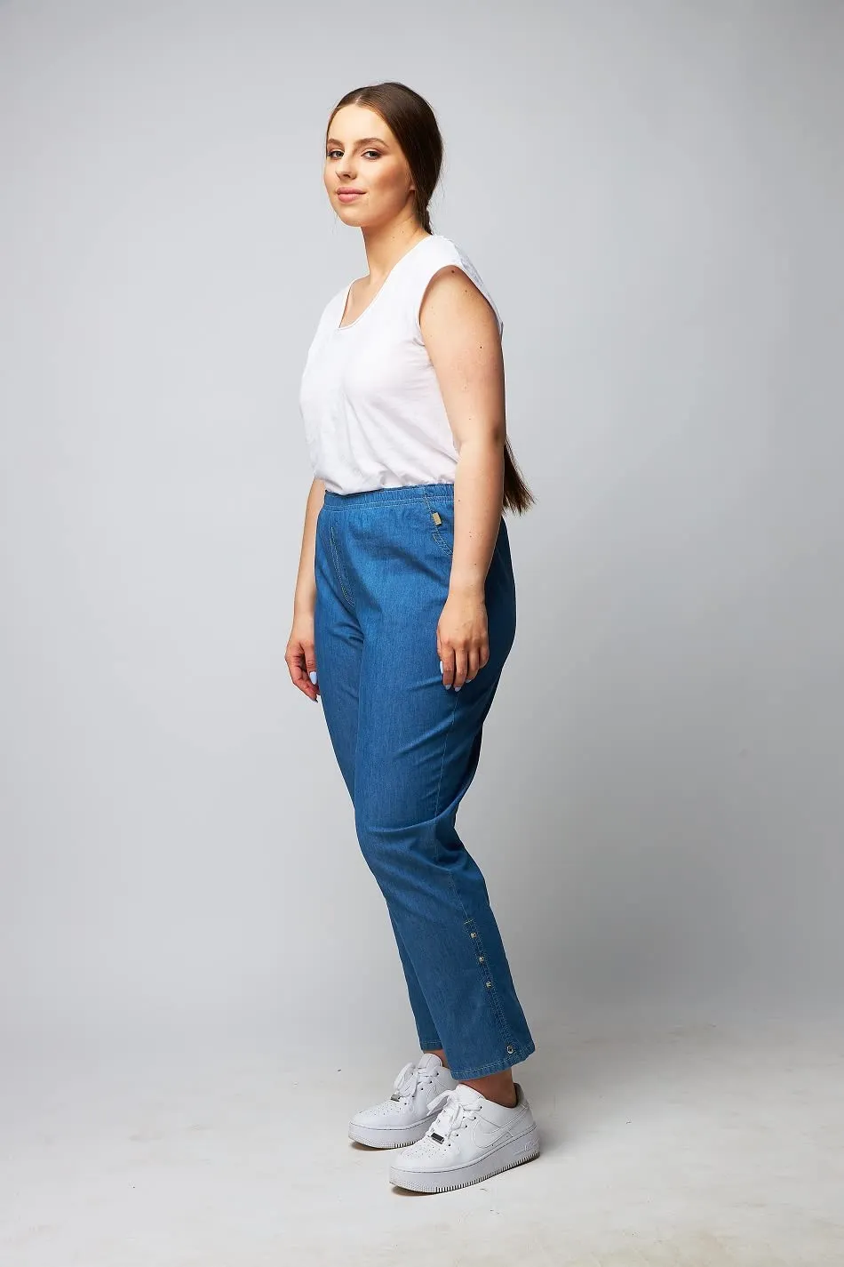 Wille Schlupfjeans Blau mit Gummizug leichte Damenjeans