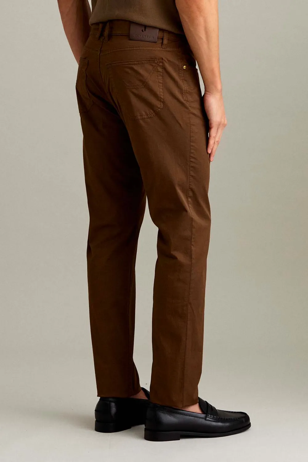 Jeckerson Jordan Slim Fit Hose hellbraun Gabardine