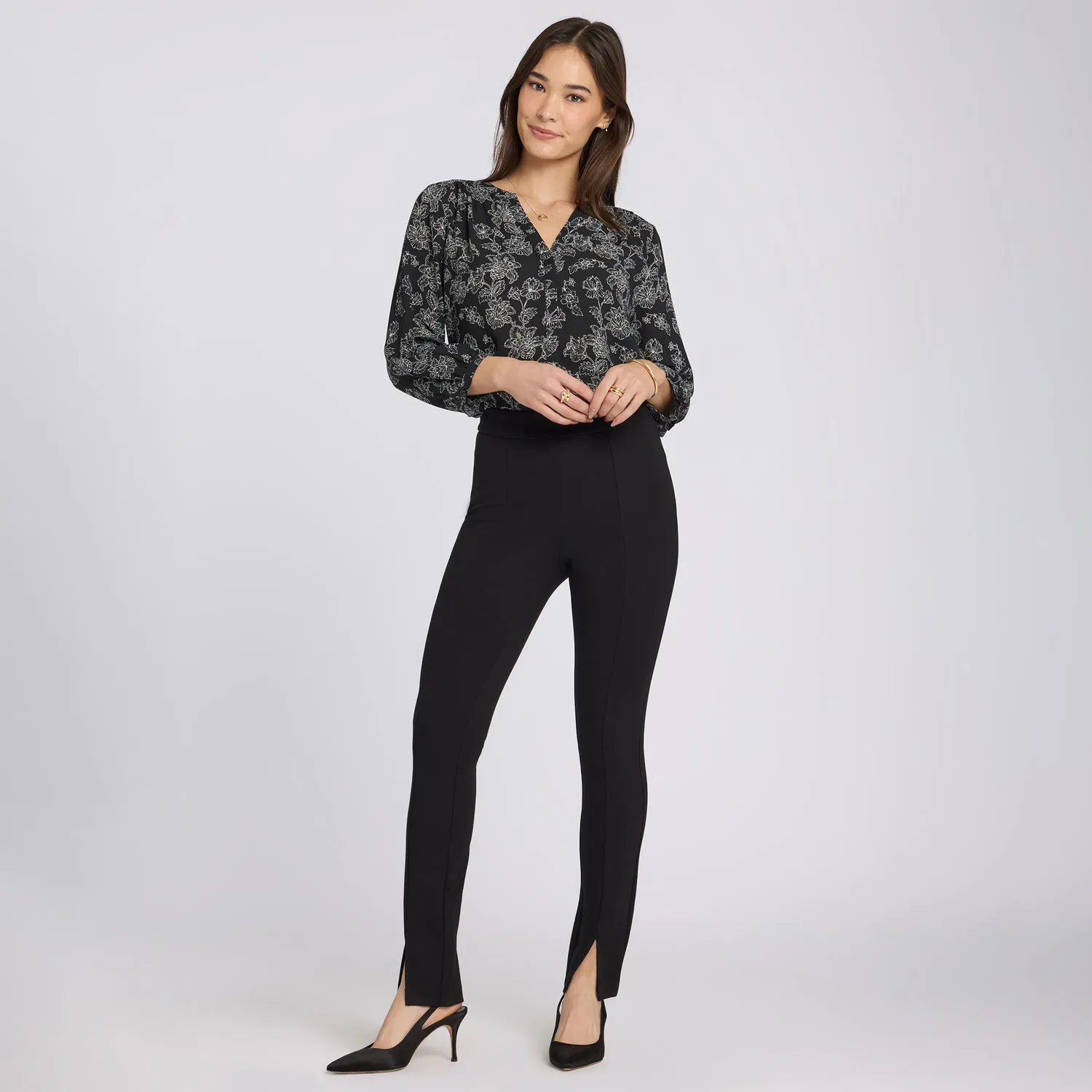 NYDJ Zelda Pull-On Pants Schwarz Ponte Slim