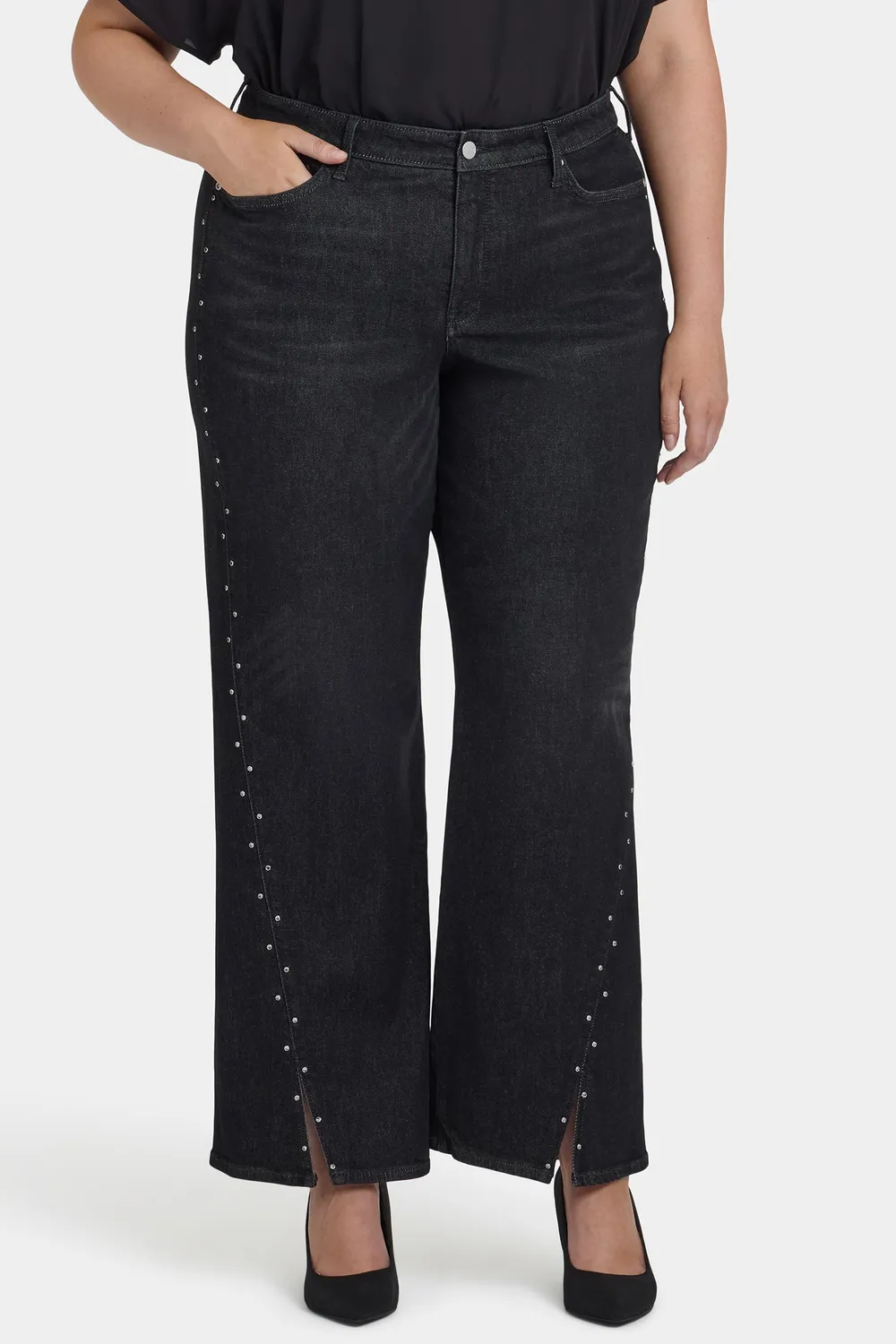 NYDJ Teresa Wide Leg Plus Jeans French Nightfall