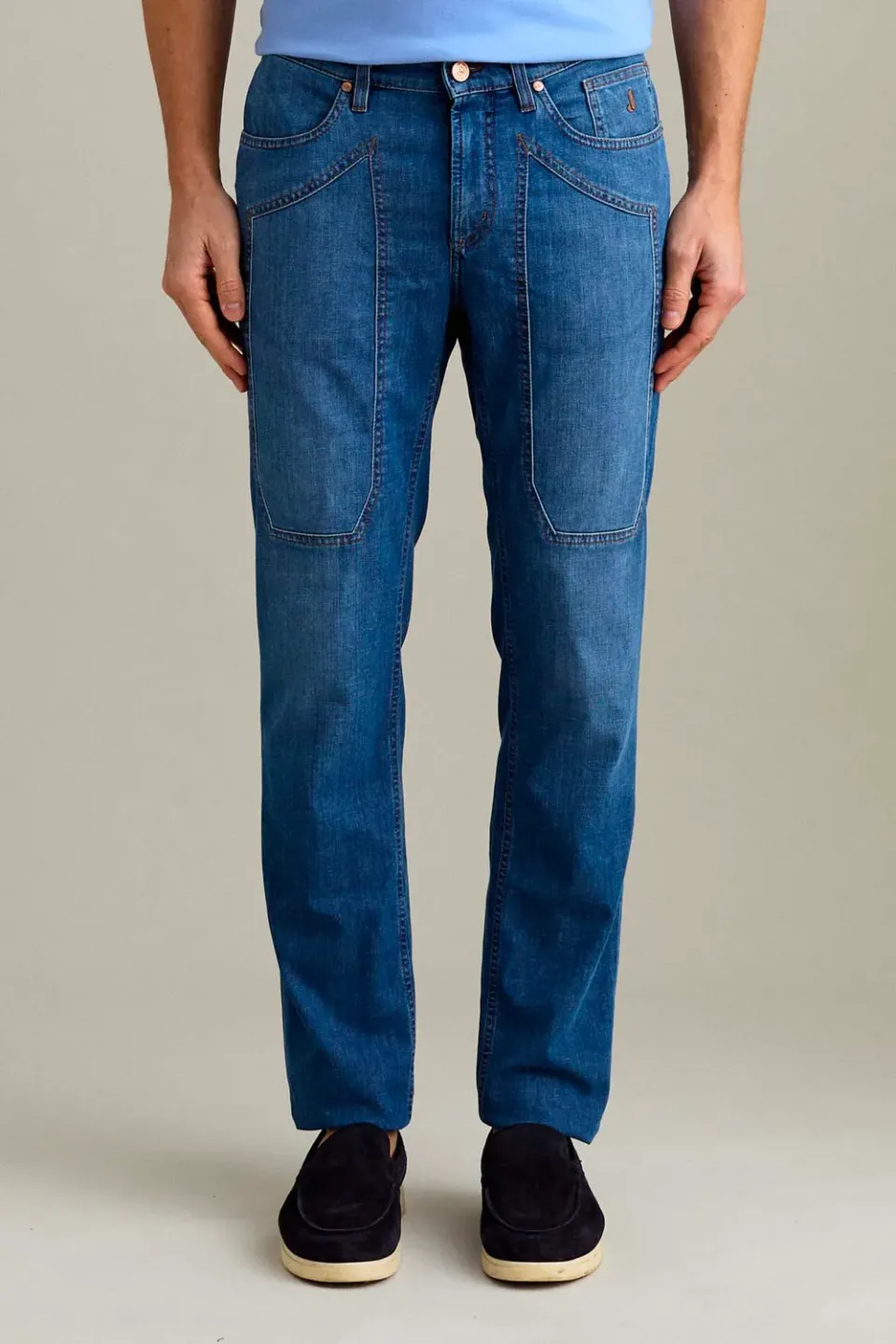 Jeckerson John Slim Fit Jeans Mittelblau Denim