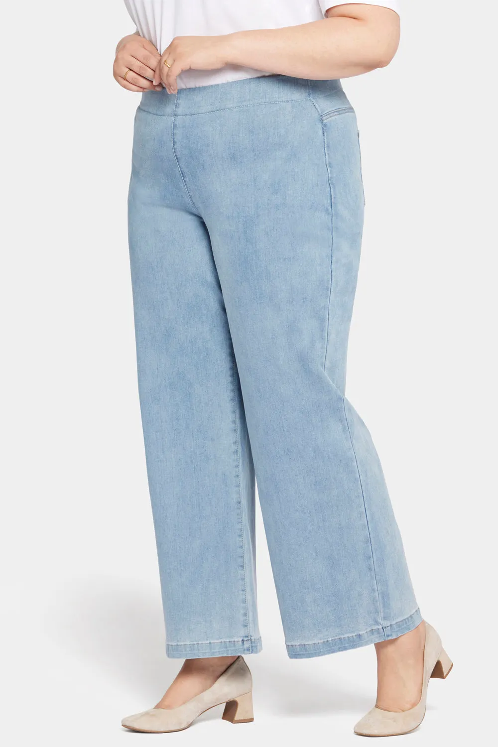 NYDJ Teresa Wide Leg Pull-On Jeans Crystalline Plus