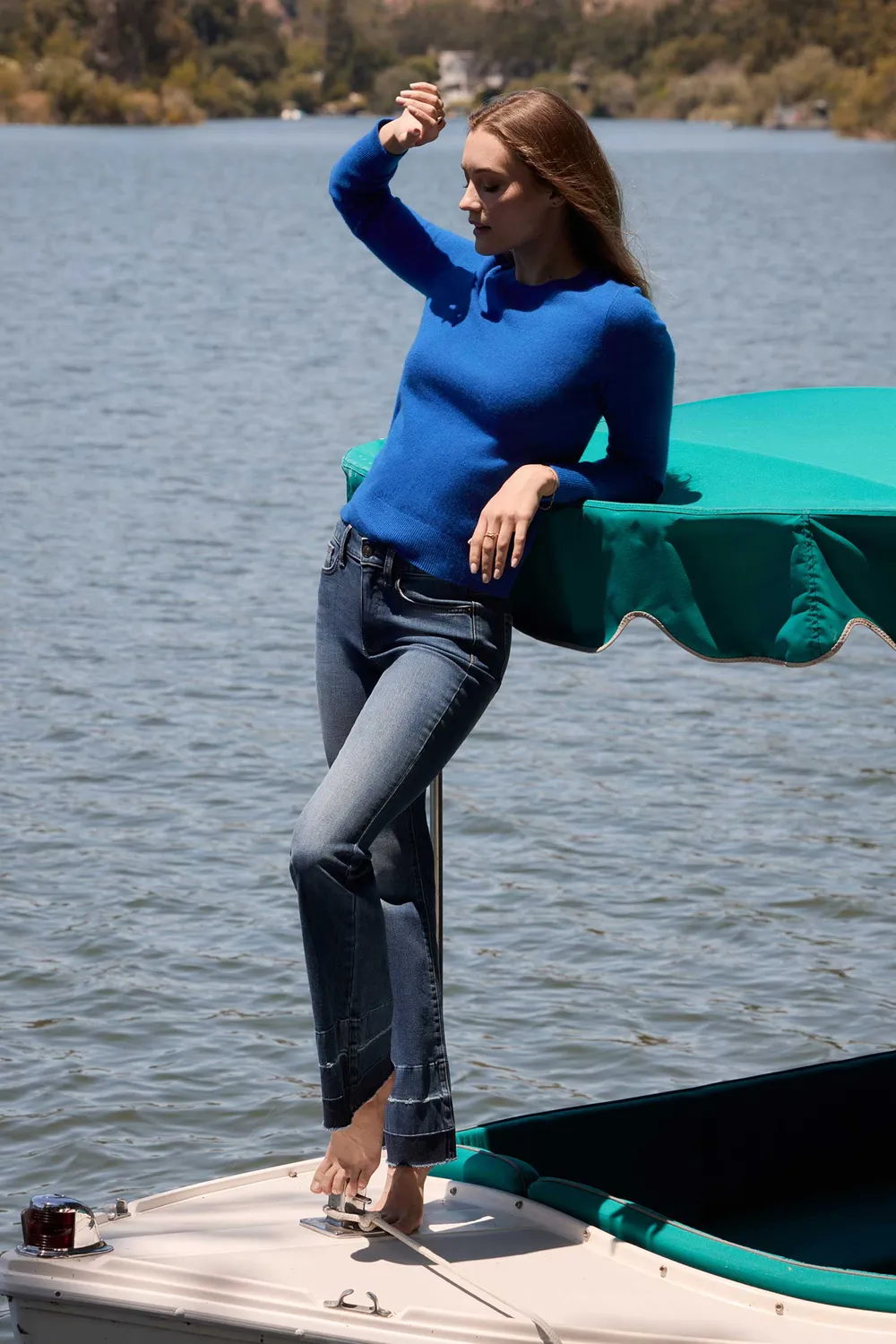 NYDJ Essential Crewneck Pullover Diamond Blue Kaschmir