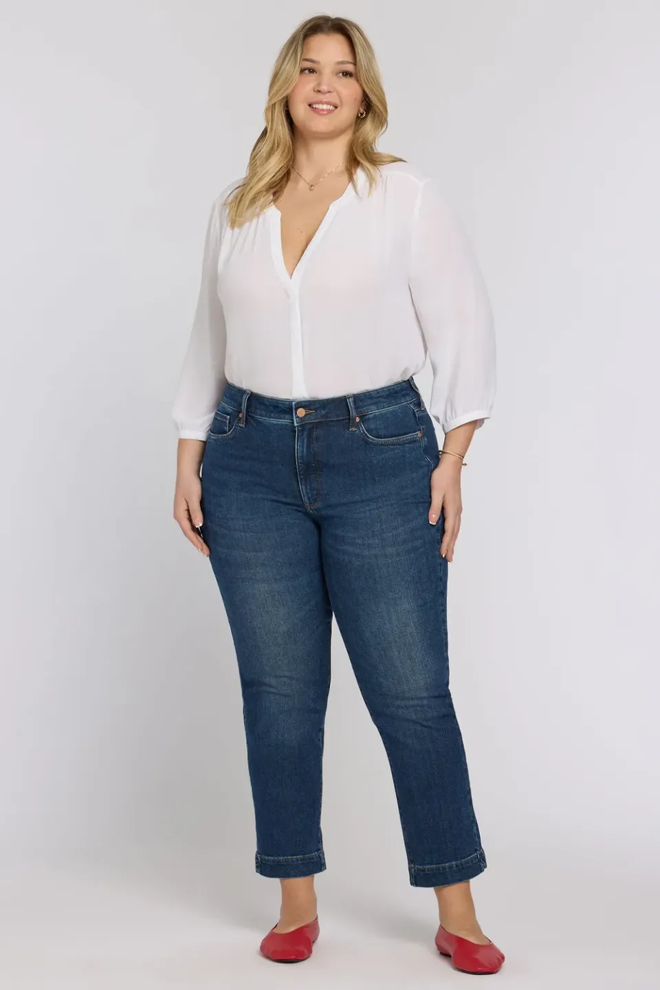 NYDJ Sheri Slim Straight Ankle Jeans Villa Plus