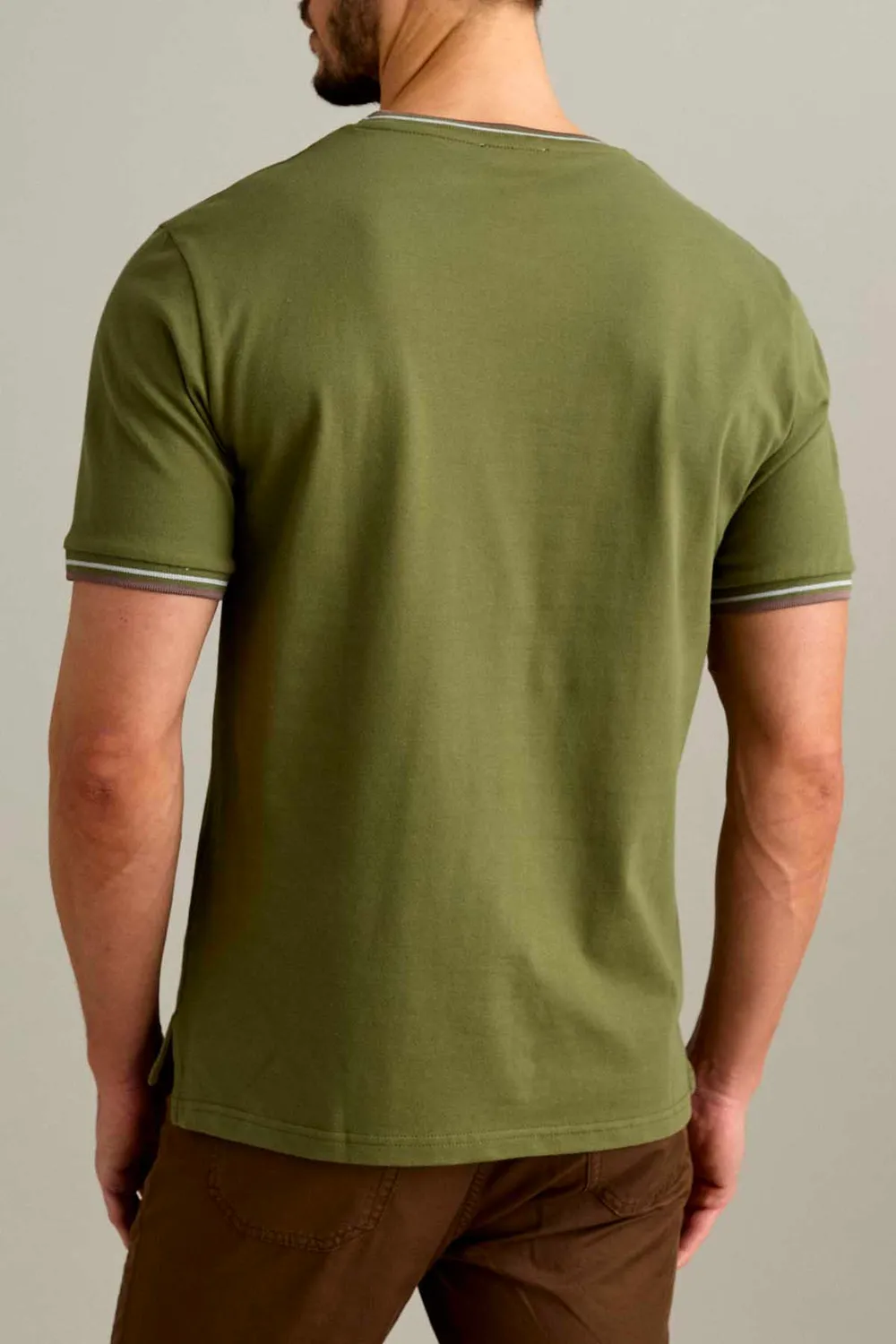 Jeckerson Piquet T-Shirt Dunkelsalbei Baumwolle