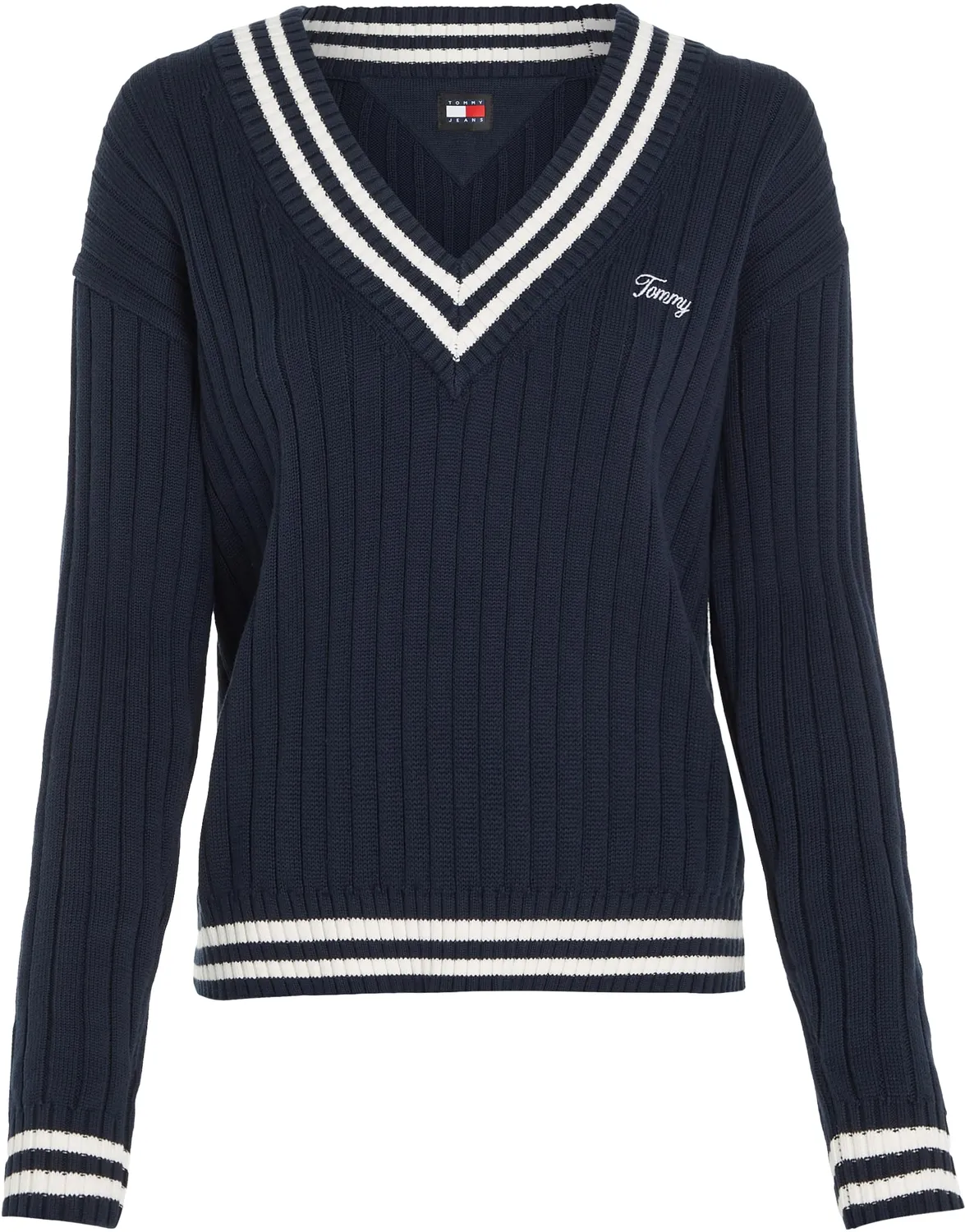 Tommy Jeans V-Ausschnitt Pullover Damen Strick