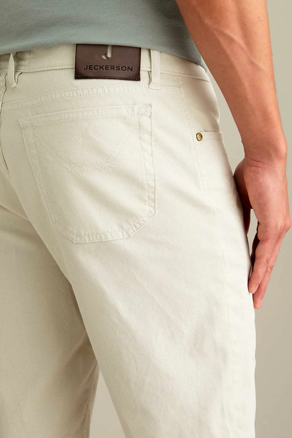 Jeckerson Jayden Bermuda Eisgrau Slim Fit Wabenstoff