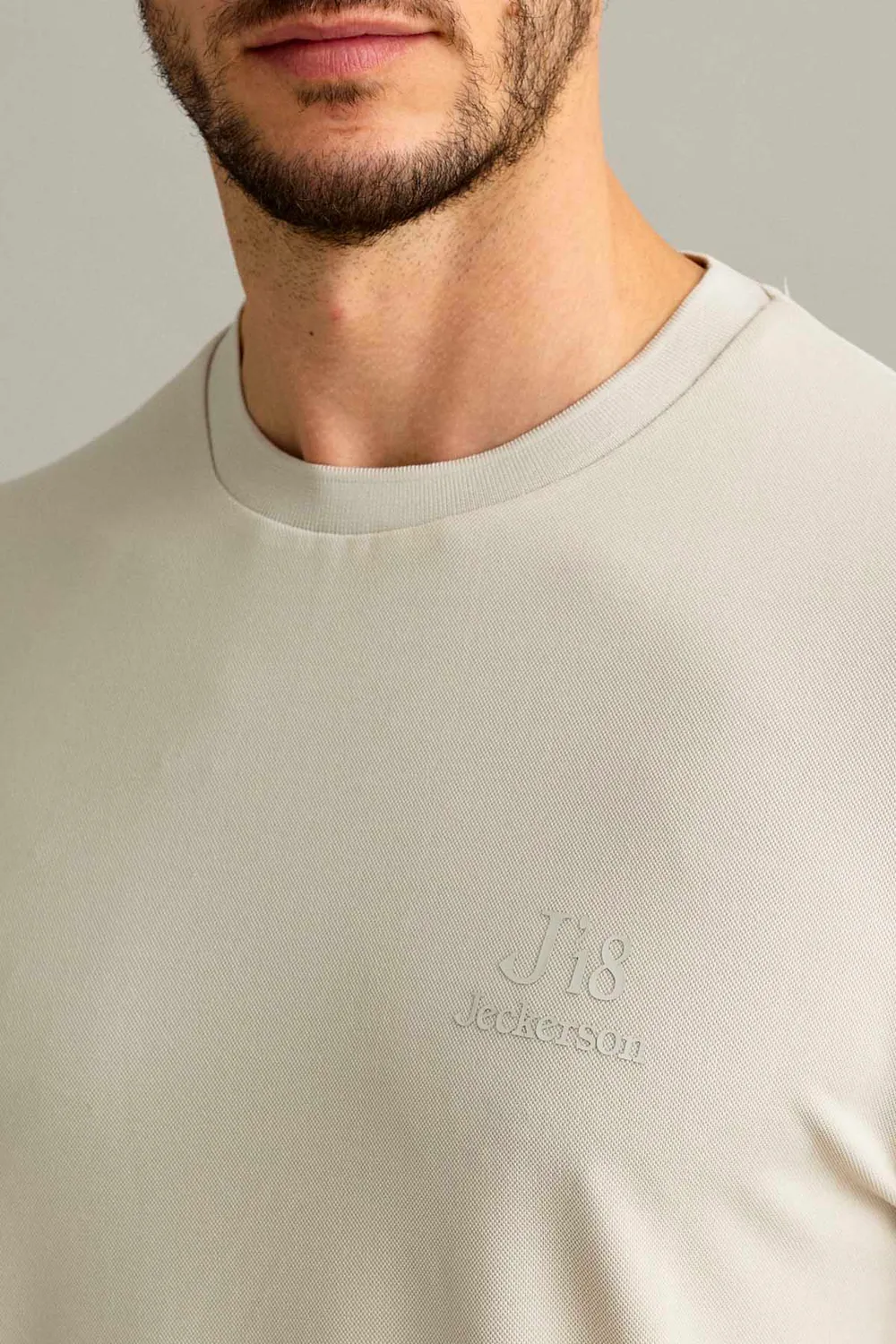 Jeckerson J18 T-Shirt hellbeige Piquet Technik