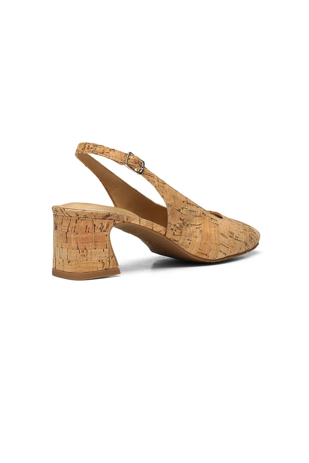 NYDJ Faelynn Slingpumps Natural Kork Absatz verstellbar