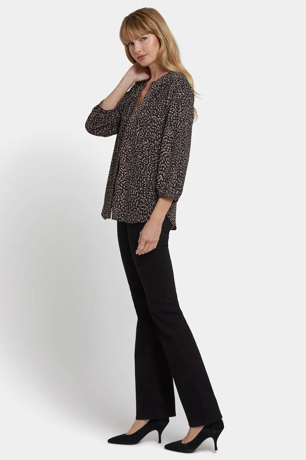 NYDJ Pintuck Bluse Camille le Vie gemustert
