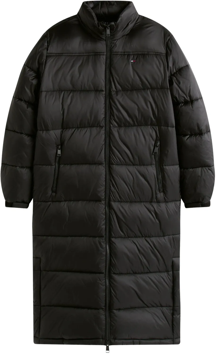 Tommy Jeans Maxi Steppmantel Damen Kapuze schwarz XL