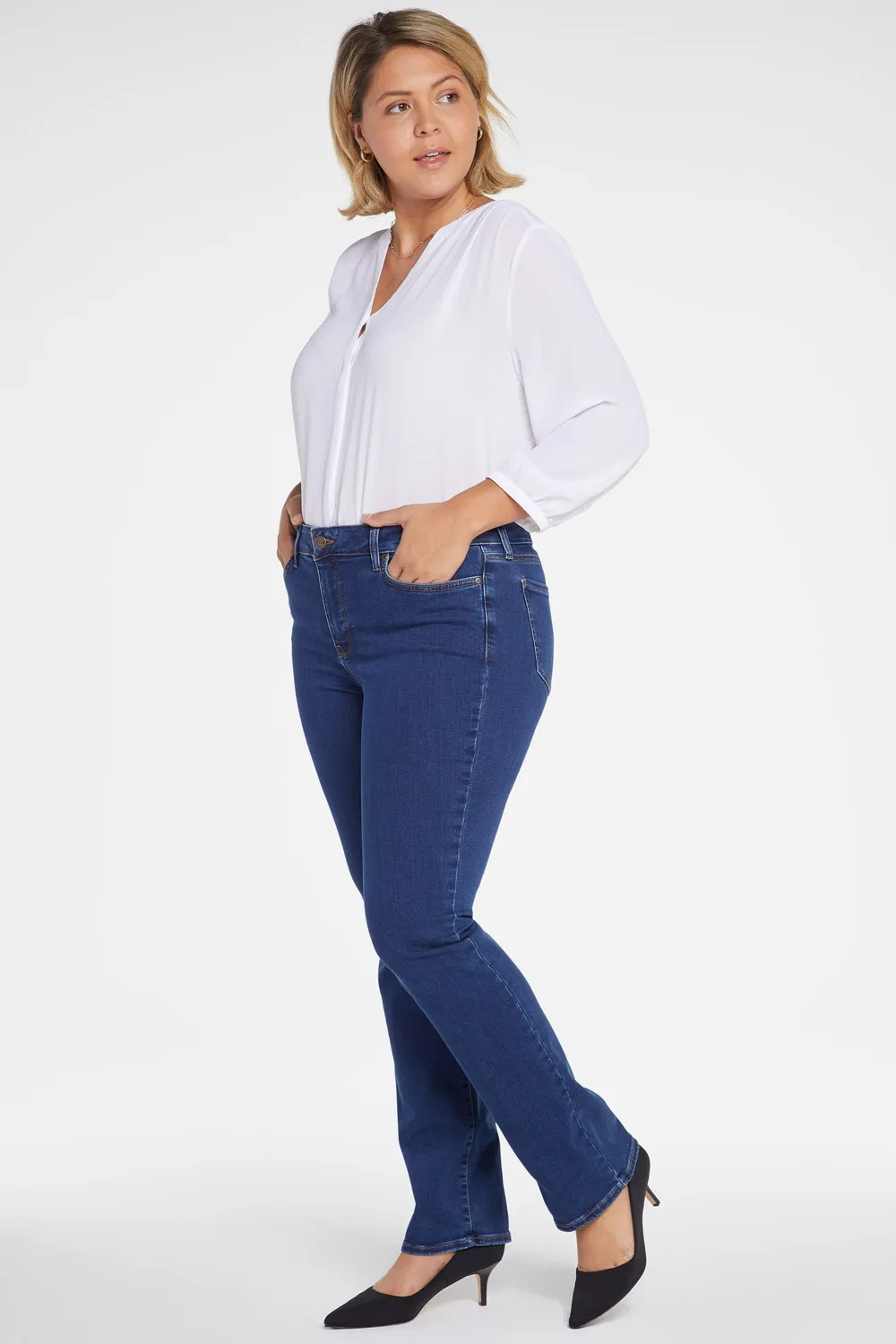 NYDJ Marilyn Straight Jeans Quinn Plus Size figurformend