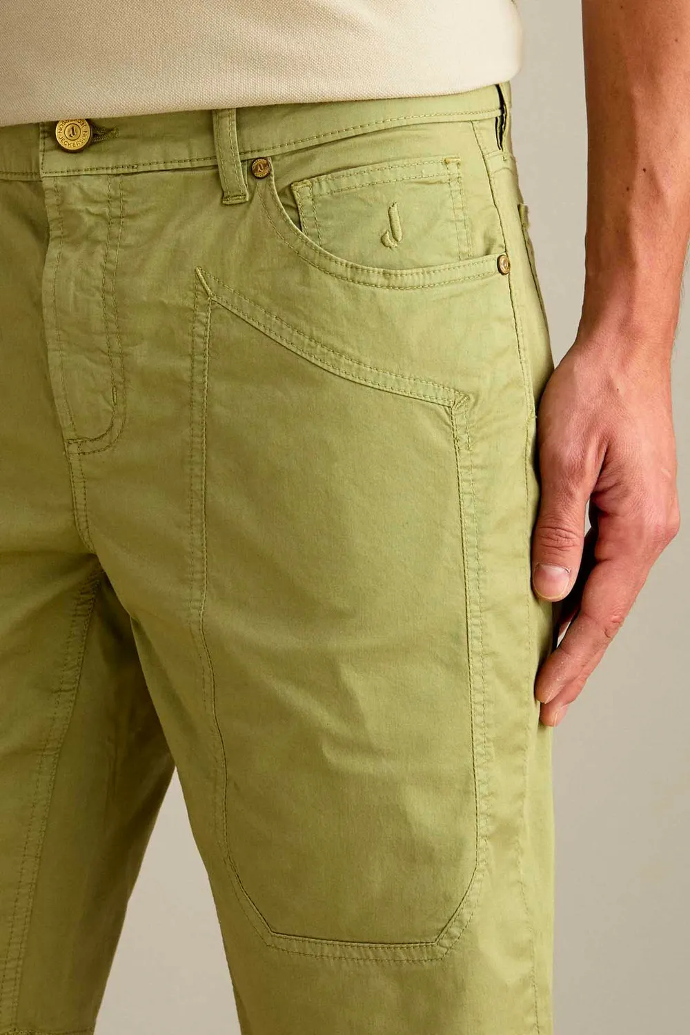 Jeckerson Jayden Bermuda Slim Fit Salbeigrün Stretch