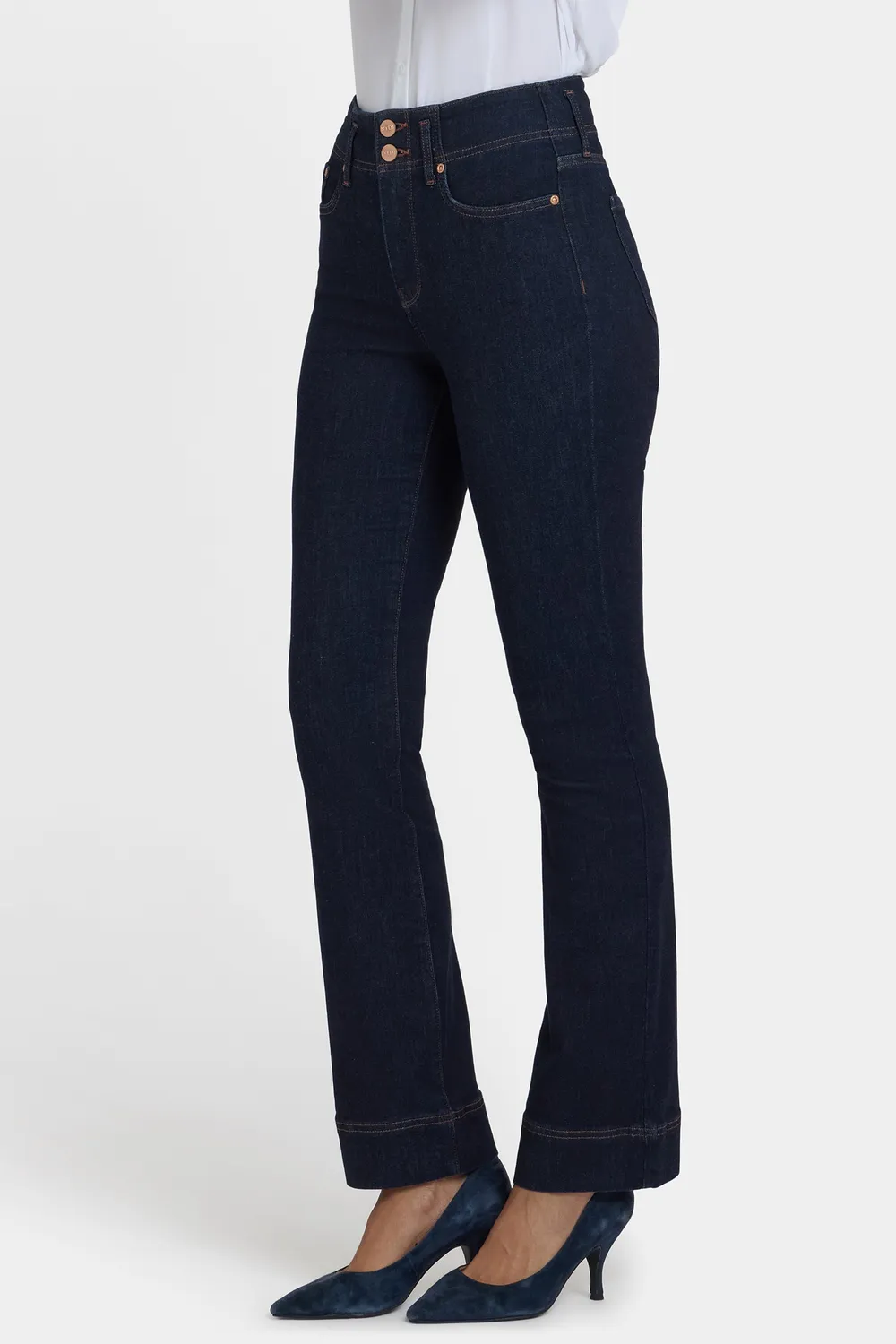 NYDJ Barbara Bootcut Jeans Magical Petite dunkelblau