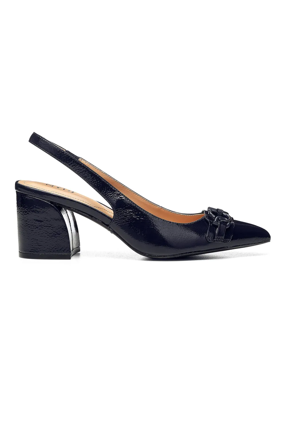 NYDJ Sanya Slingback Pumps Navy Blockabsatz Lack