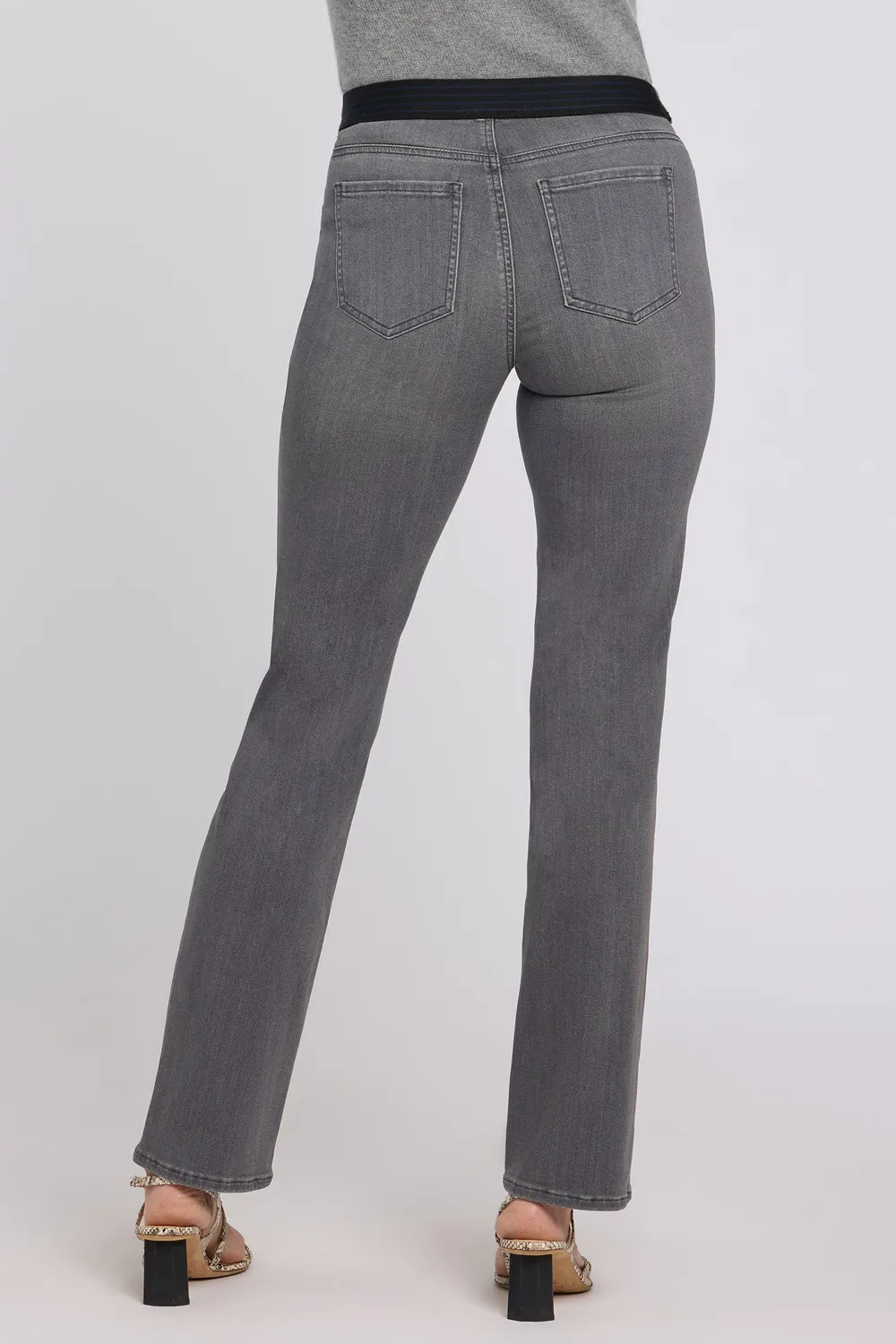 NYDJ Marilyn Straight Jeans Dusty Ash Grau stretch