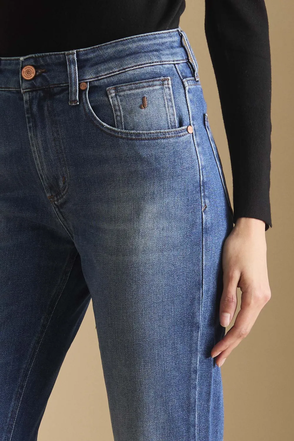Jeckerson Jane Straight Fit Damenjeans mittelblau Denim