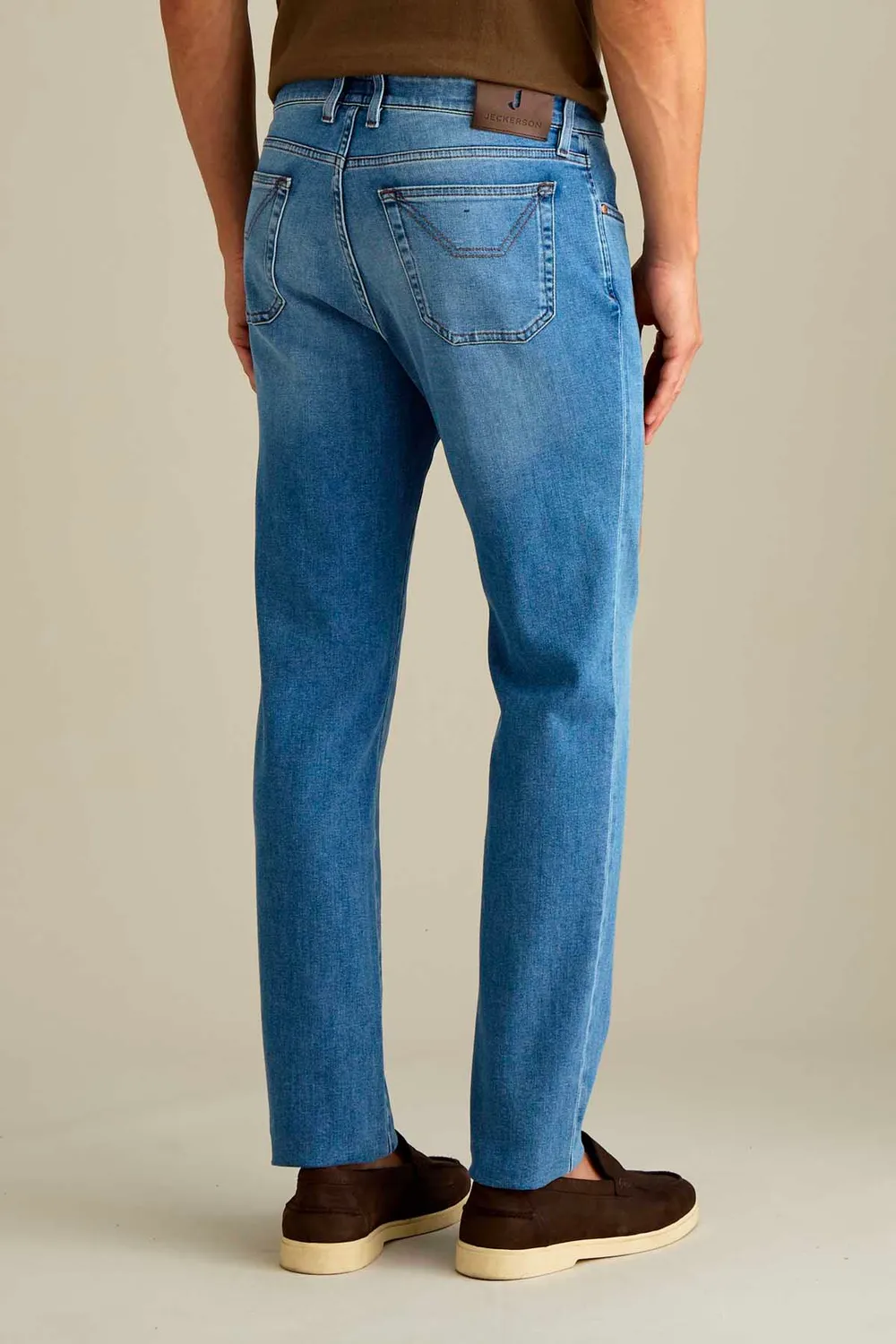 Jeckerson John Slim Fit Jeans Hellblau Alcantara Beige