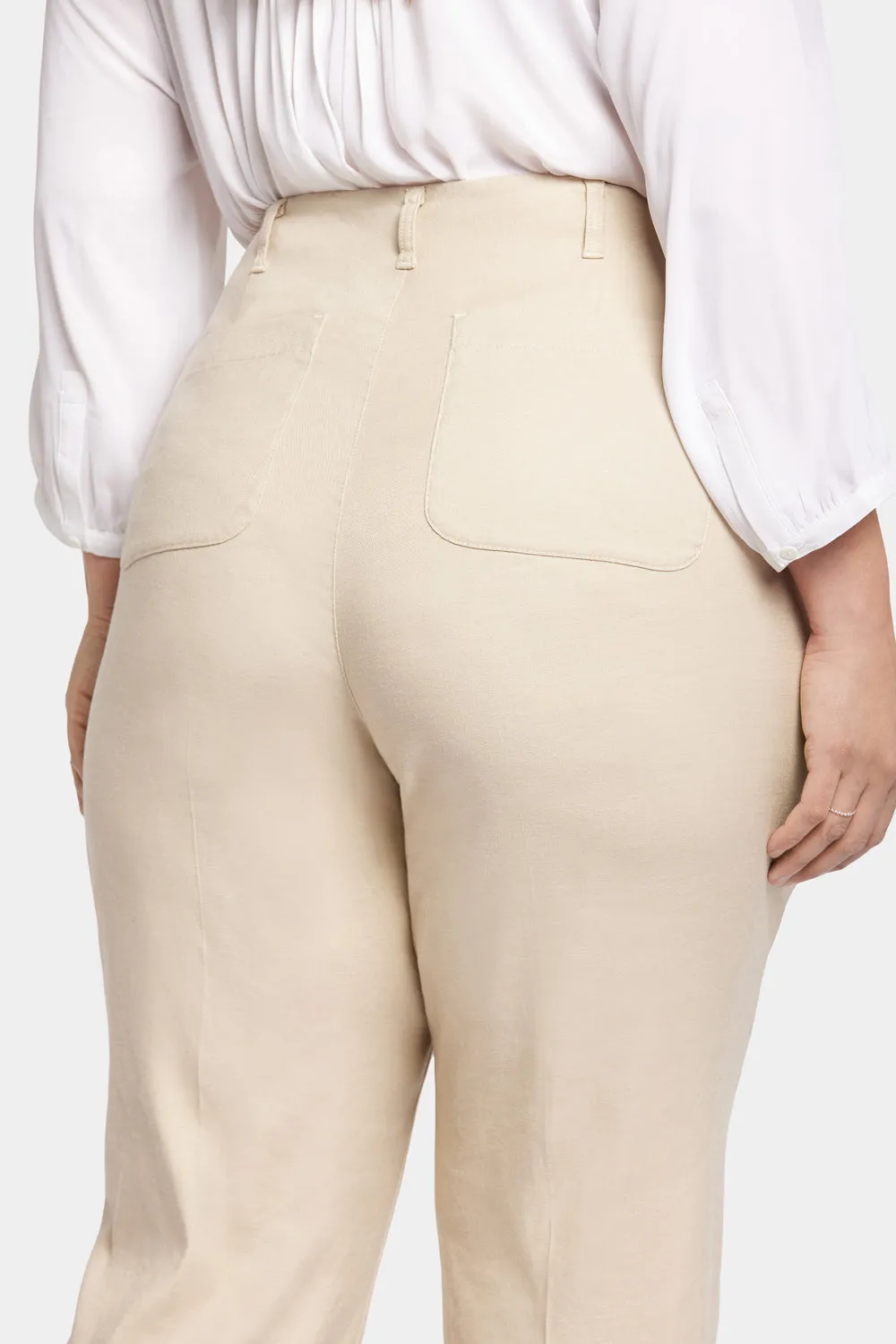 NYDJ Marilyn Stretch-Leinen Hose Feather Plus Size