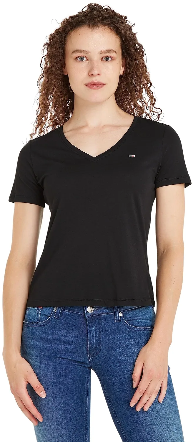 Tommy Jeans TJW Slim Soft V-Ausschnitt T-Shirt slim
