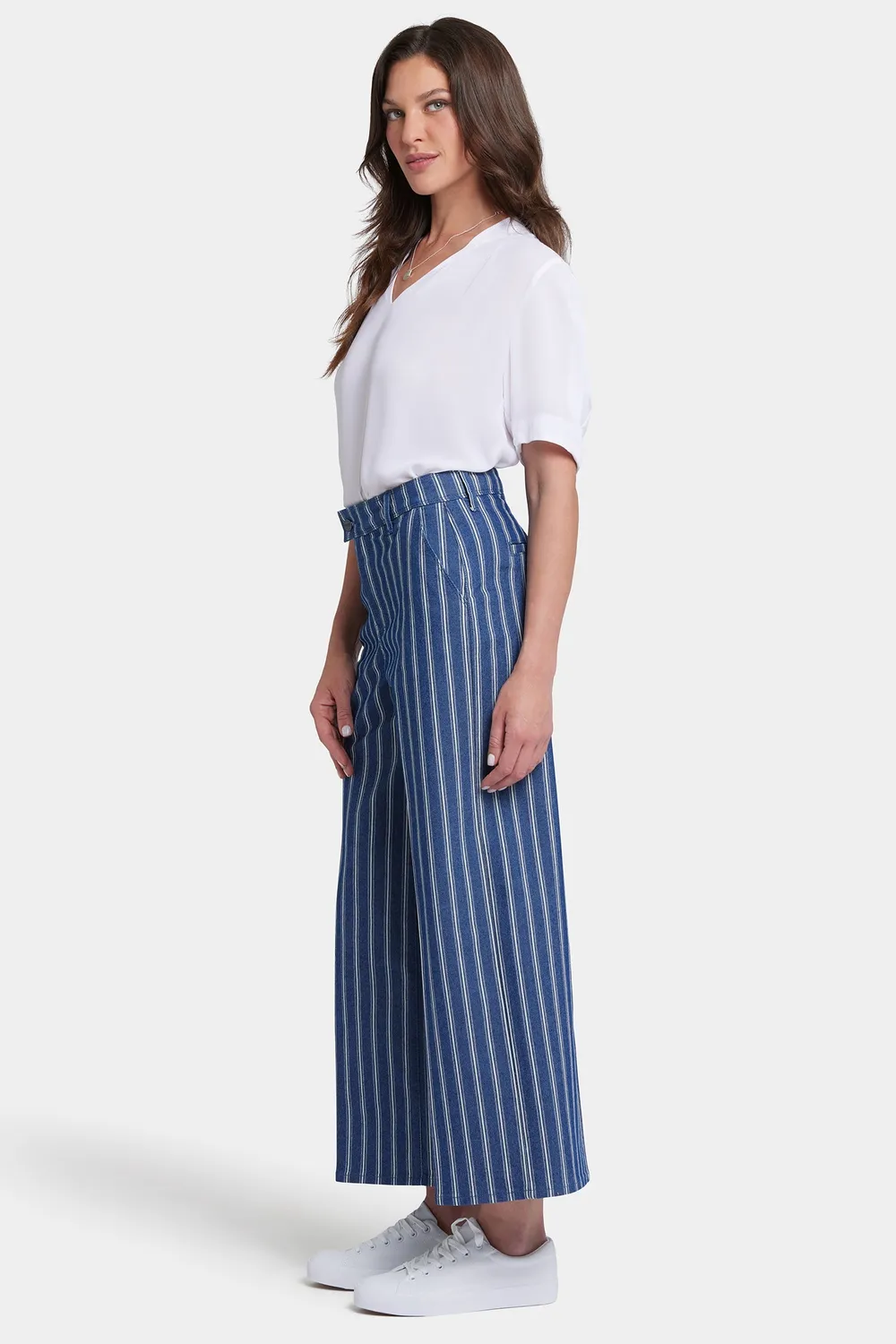 NYDJ Mona Jeans Wide Leg Huelva Stripe Hüftfrei