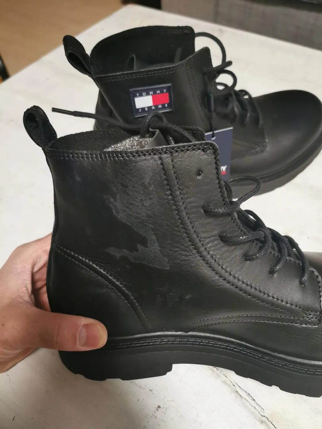 Tommy Jeans TJM Ruberized Herren Boots Schnürstiefel Schwarz