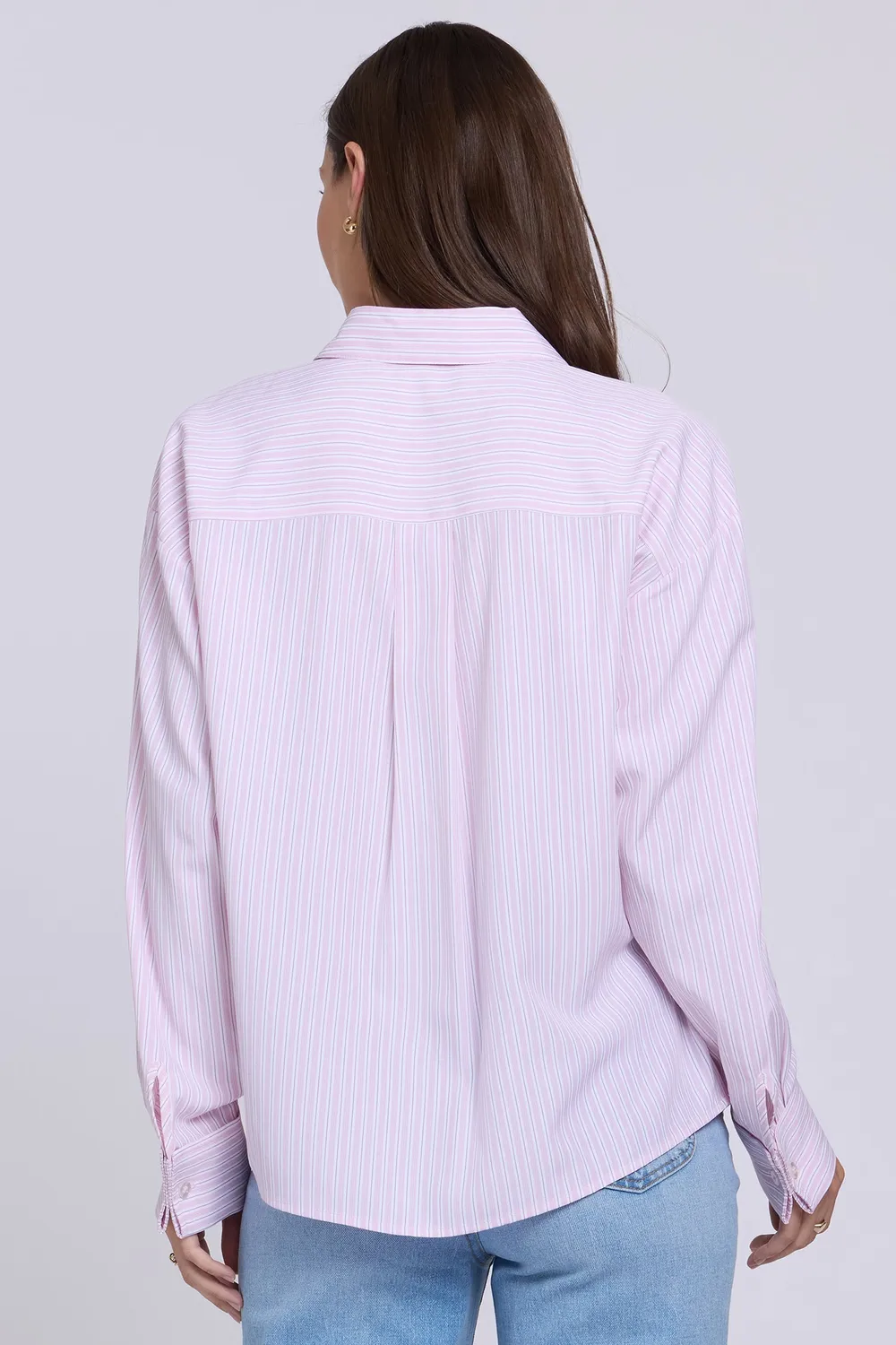 NYDJ Daphne Shirt Bluse Gardenia Stripe 100% Baumwolle