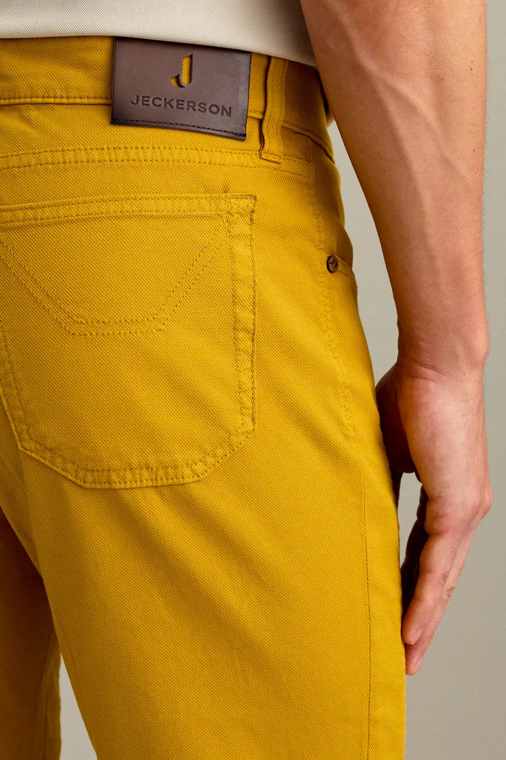 Jeckerson John Slim Fit Hose Gelbgold Patch