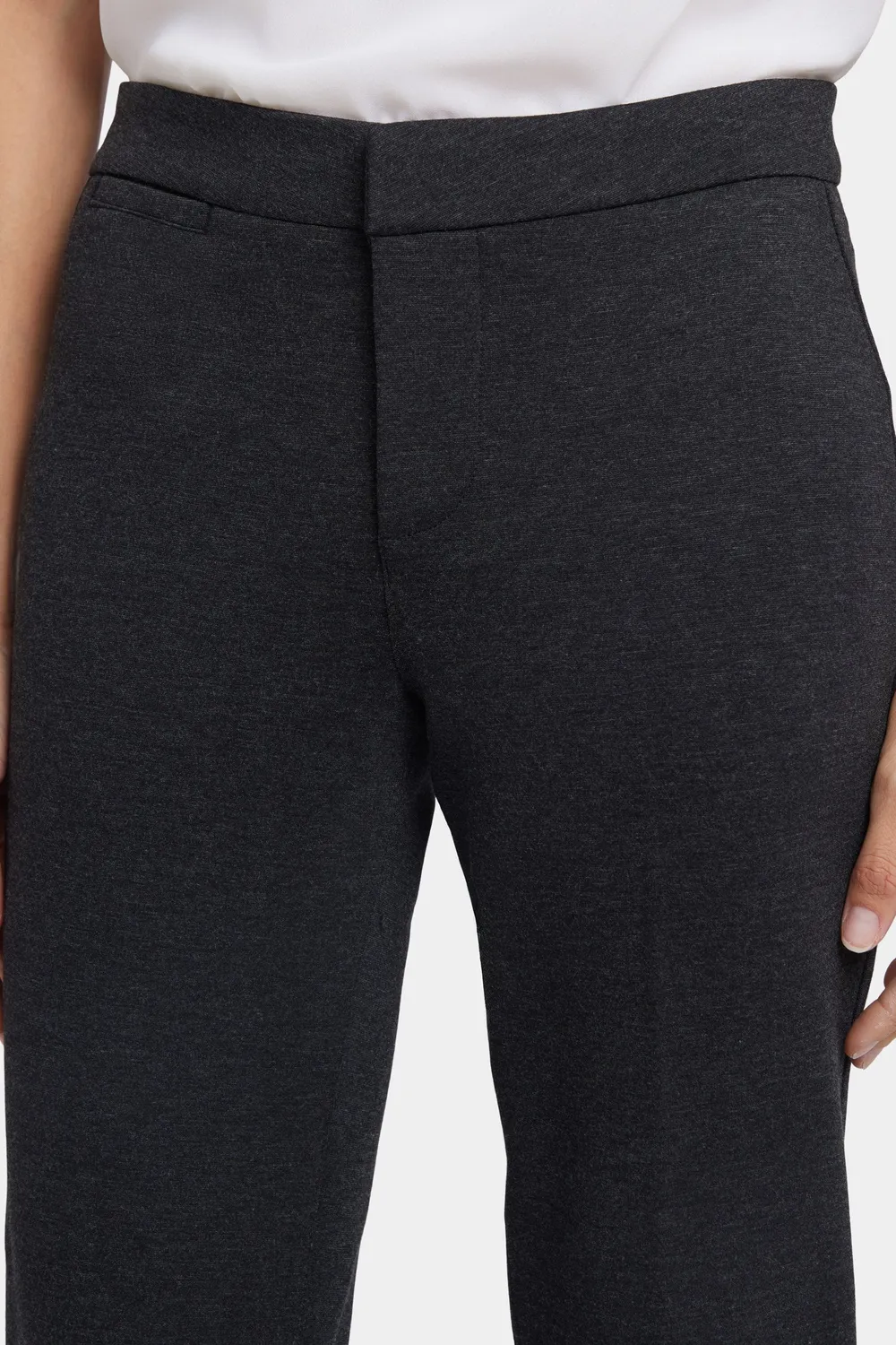 NYDJ Slim Trouser Hose Charcoal Heathered Ponte