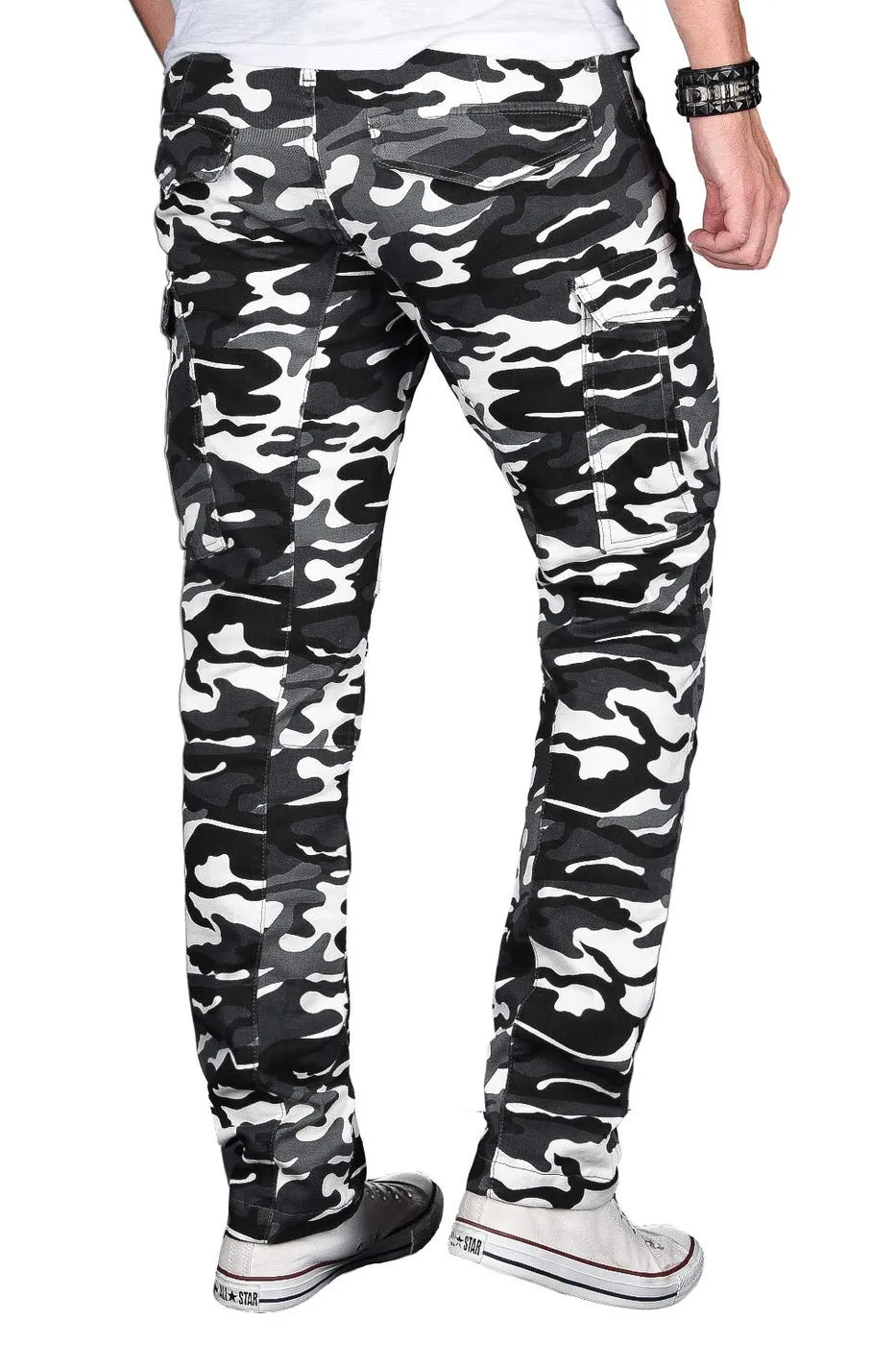 Alessandro Salvarini AS-032 Herren Cargohose Stretch Chino