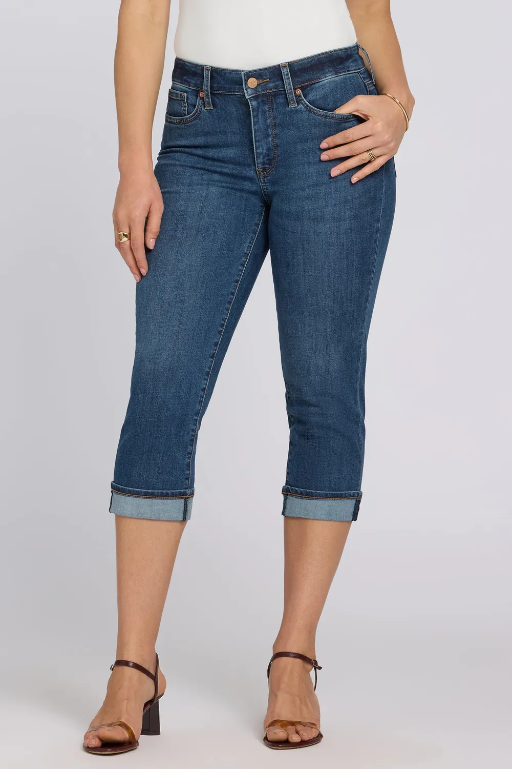NYDJ Marilyn Straight Crop Jeans Petite Sunset Villa Denim