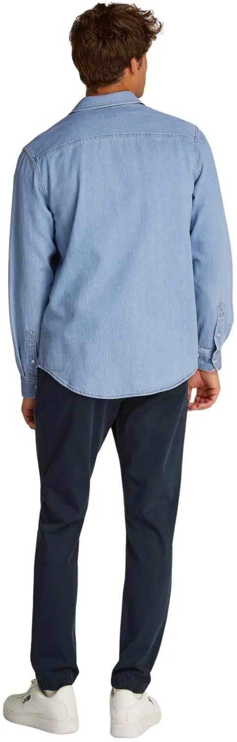 Tommy Jeans Regular Fit Herren Jeanshemd Gr. S Knopfleiste