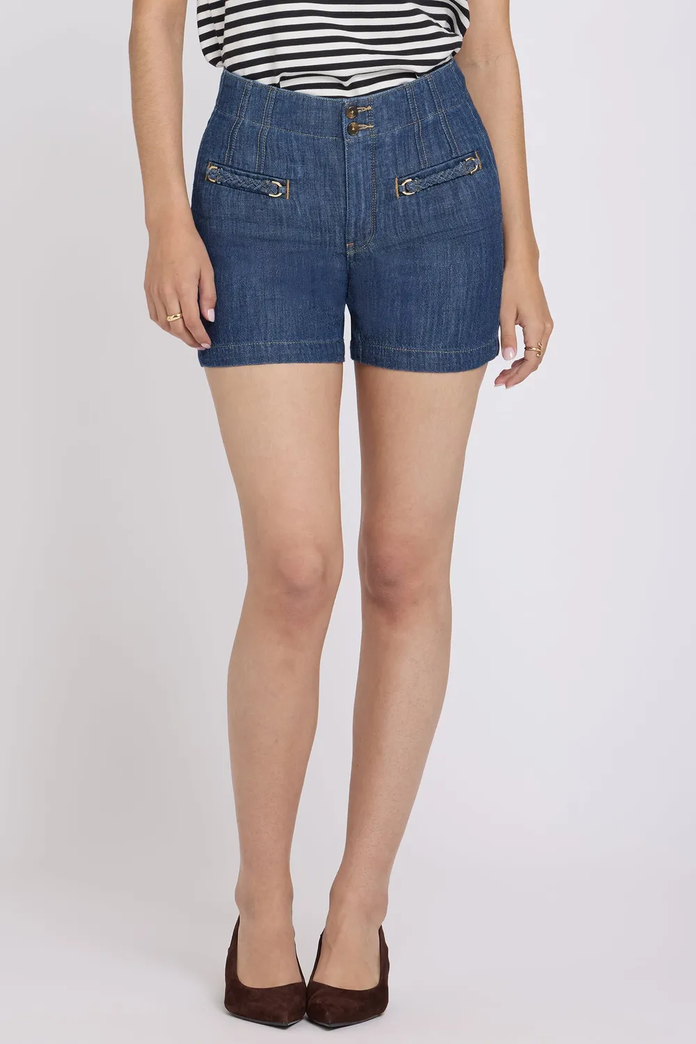 NYDJ Kayla Denim Shorts Medium Indigo High-Rise