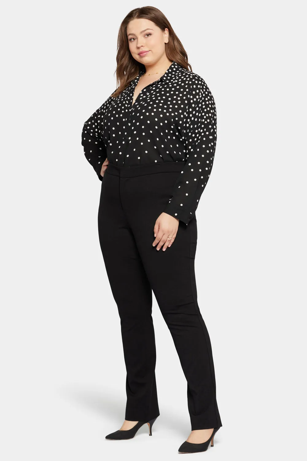 NYDJ Slim Trouser Hose Plus Size Schwarz Ponte