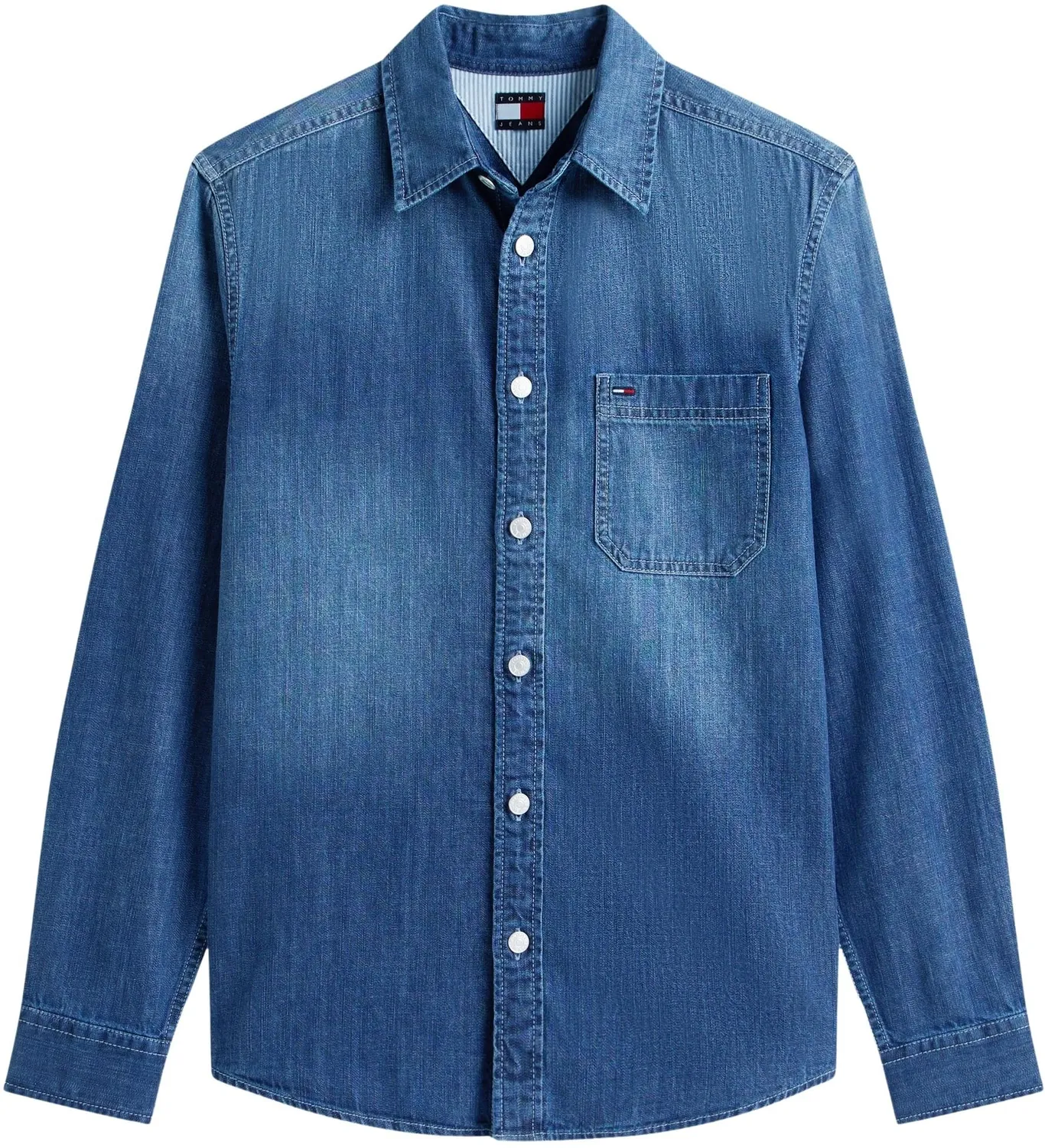 Tommy Jeans TJM Denim Hemd M Regular Fit Langarm