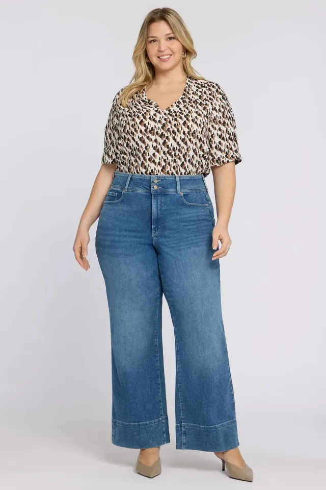 NYDJ Teresa Wide Leg Jeans Breezy Palms Plus Size
