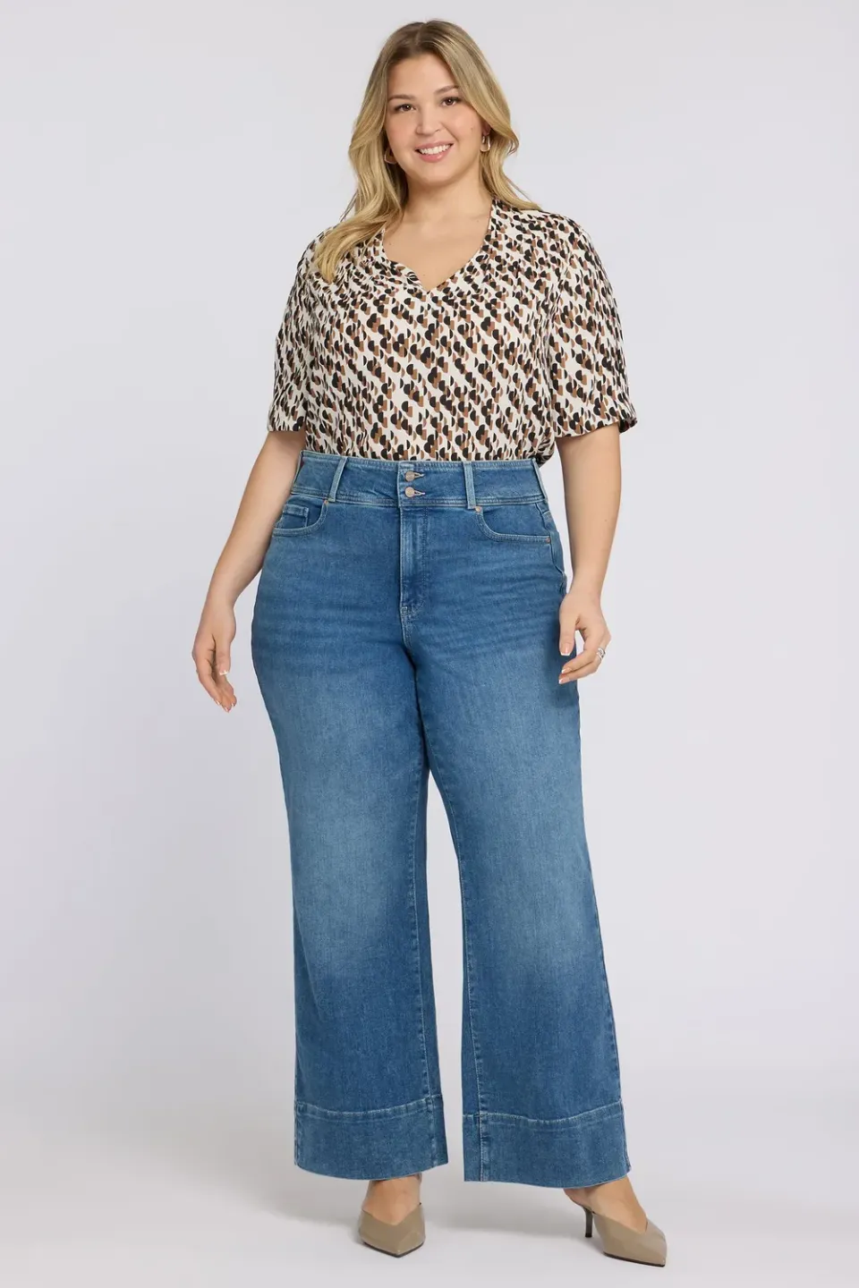 NYDJ Teresa Wide Leg Jeans Breezy Palms Plus Size