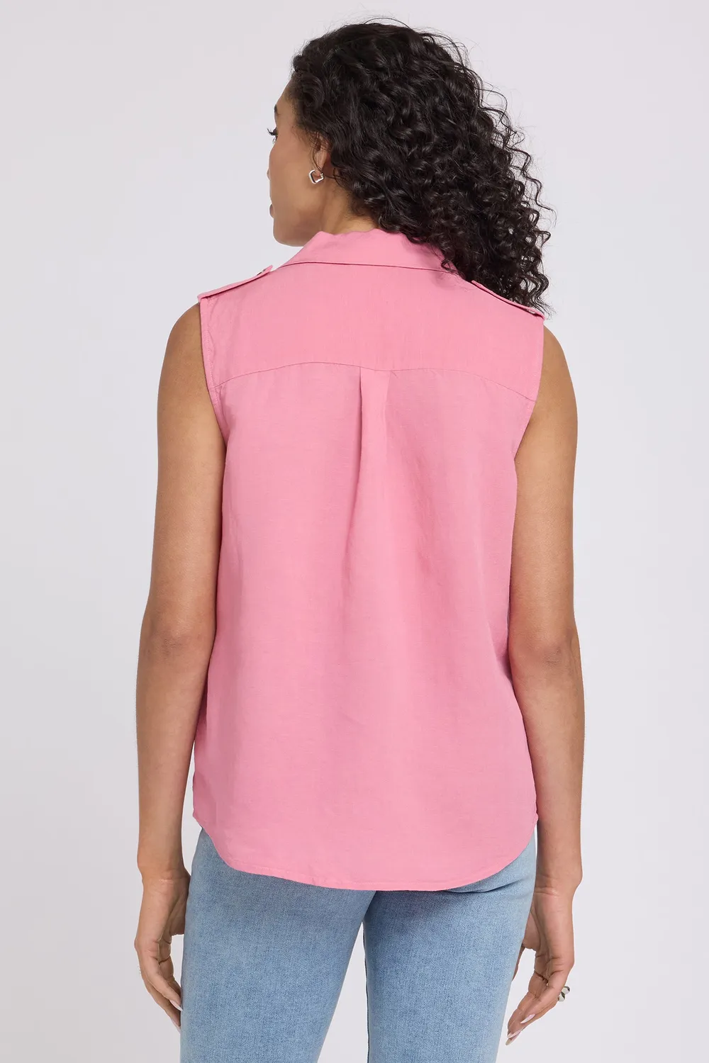 NYDJ Gabrielle Desert Rose Bluse Leinenmix