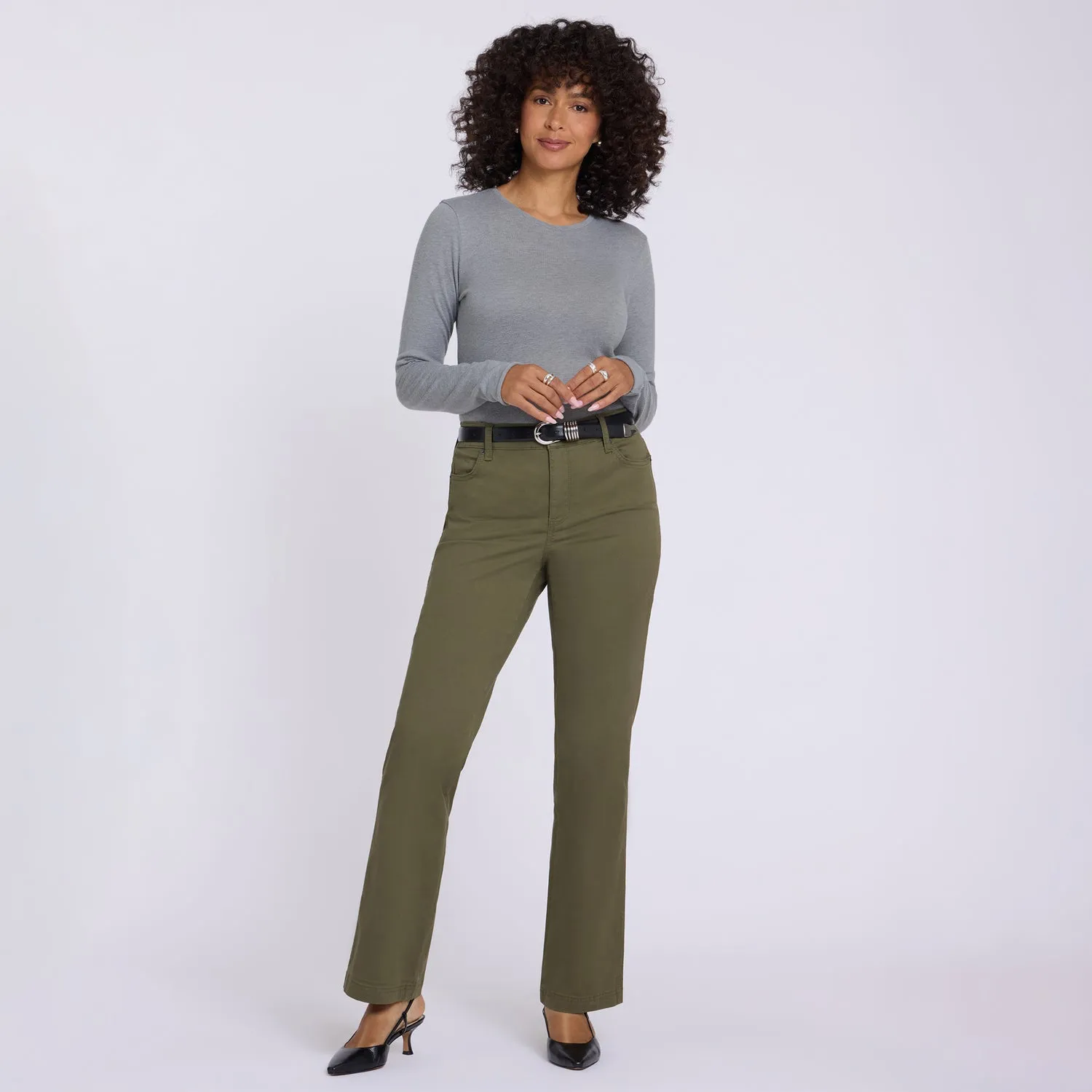NYDJ Marilyn Straight Hose Bay Leaf Stretch-Twill