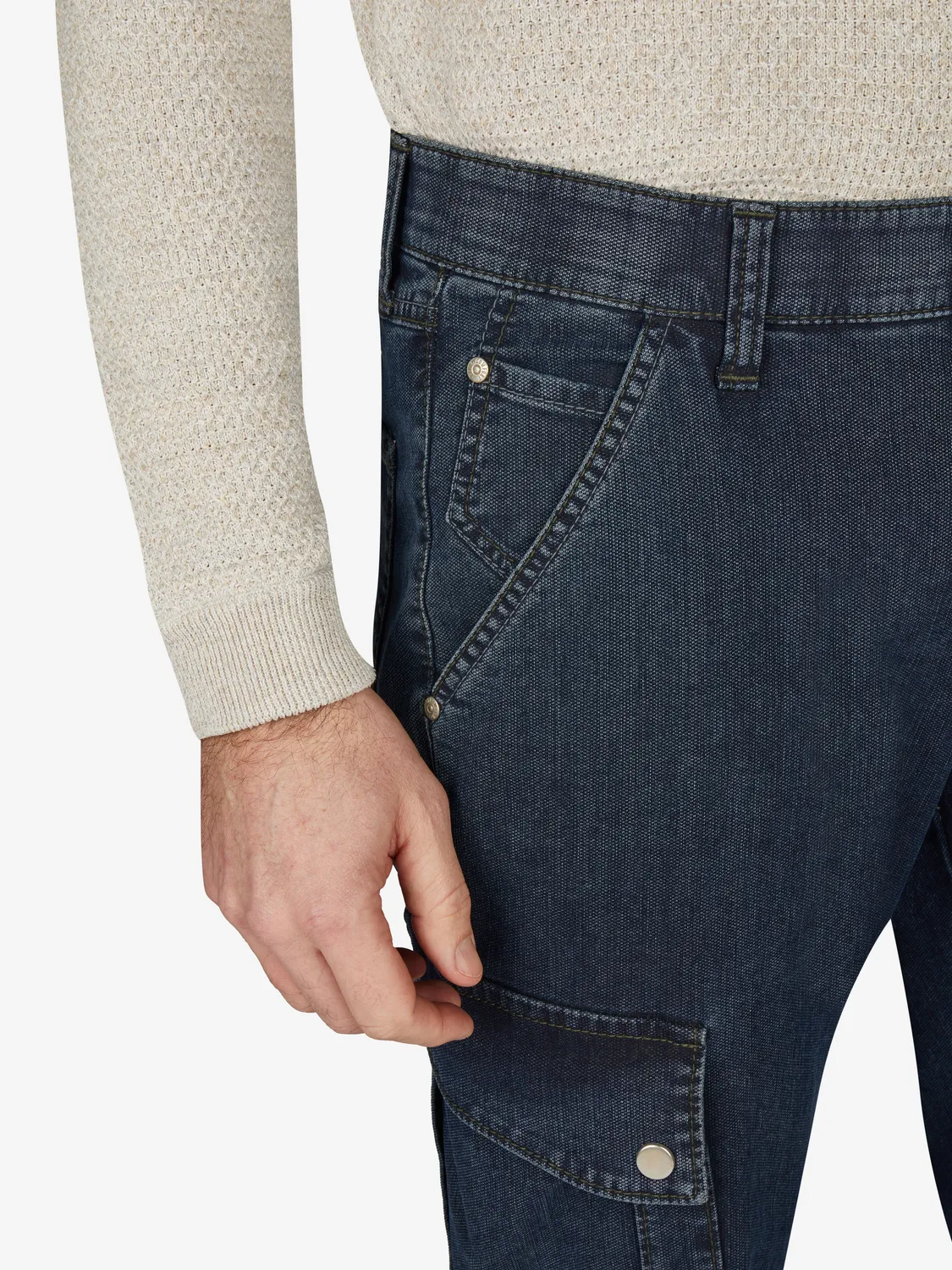 Club of Comfort Tango 8012 Cargo Jeans blau High Stretch