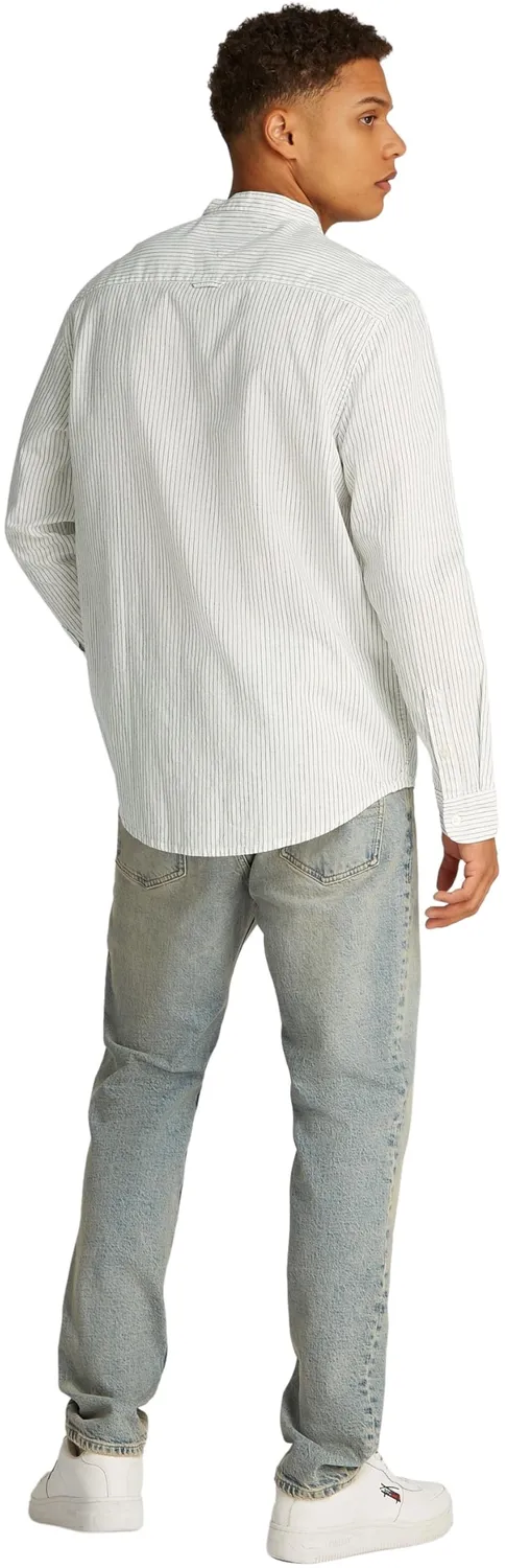 Tommy Jeans Linen Mix Hemd Herren Gr. L Blau