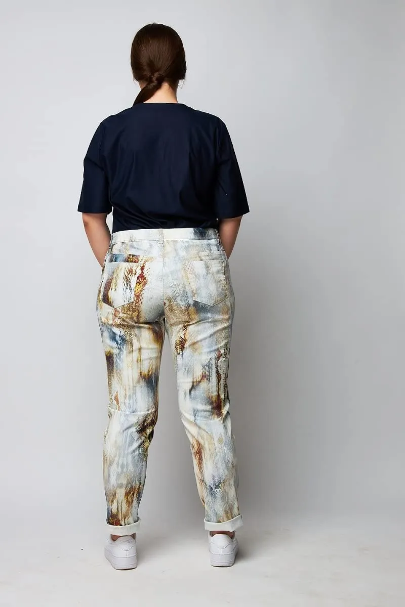 Wille Damenjeans Gr.46 Schlangenmuster Hell Stretch