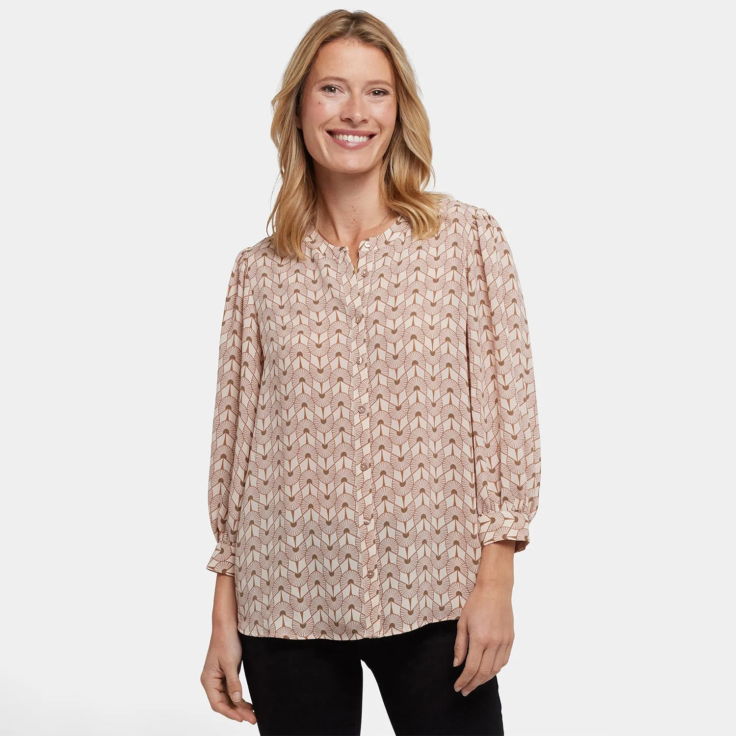 NYDJ Bonnie Bluse Gare de Lyon Georgette 3/4-Arm