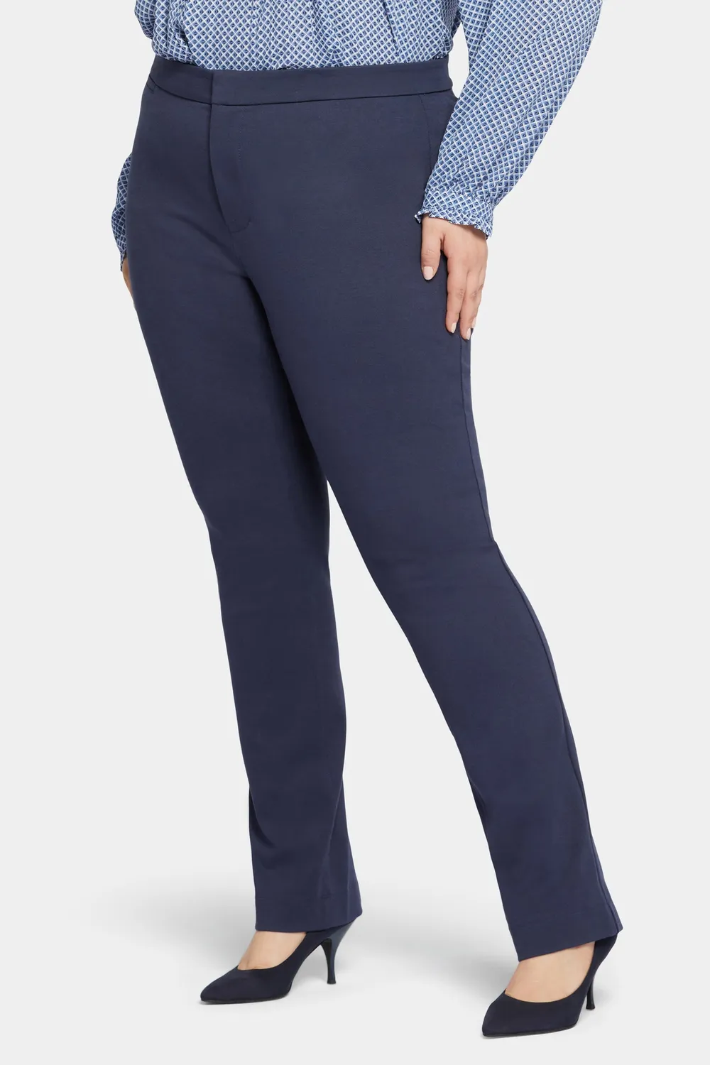 NYDJ Slim Trouser Hose Oxford Navy Plus Size