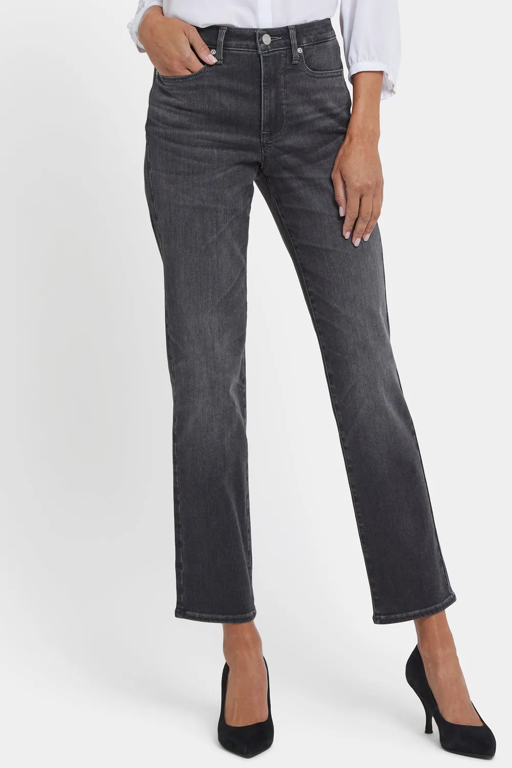NYDJ Sheri Slim Jeans Petite Grau Gloomy Marais slim