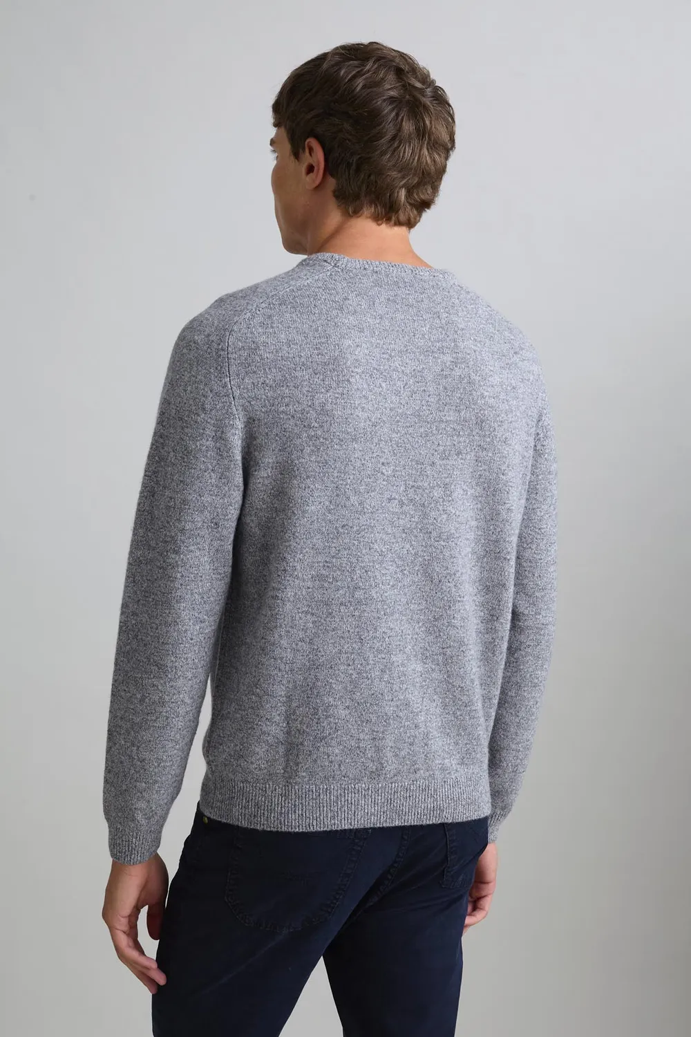 Jeckerson Raglan Wollpullover grau meliert Stretch