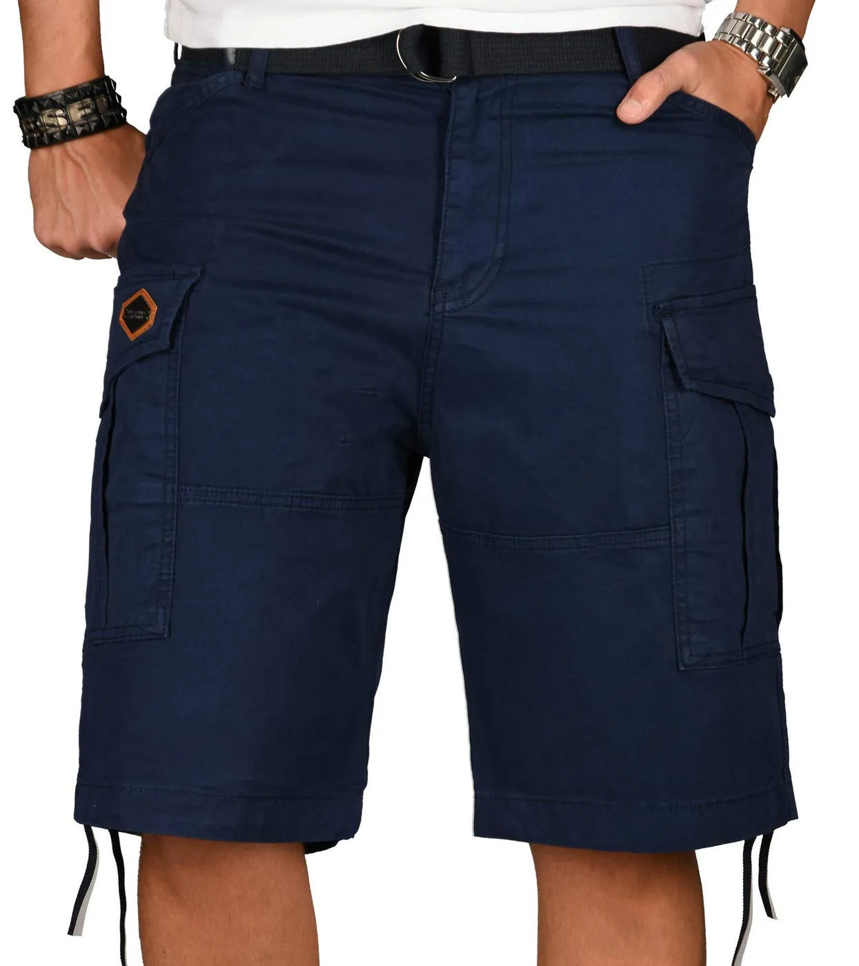 Alessandro Salvarini AS-133 Cargoshorts Herren mit Gürtel locker