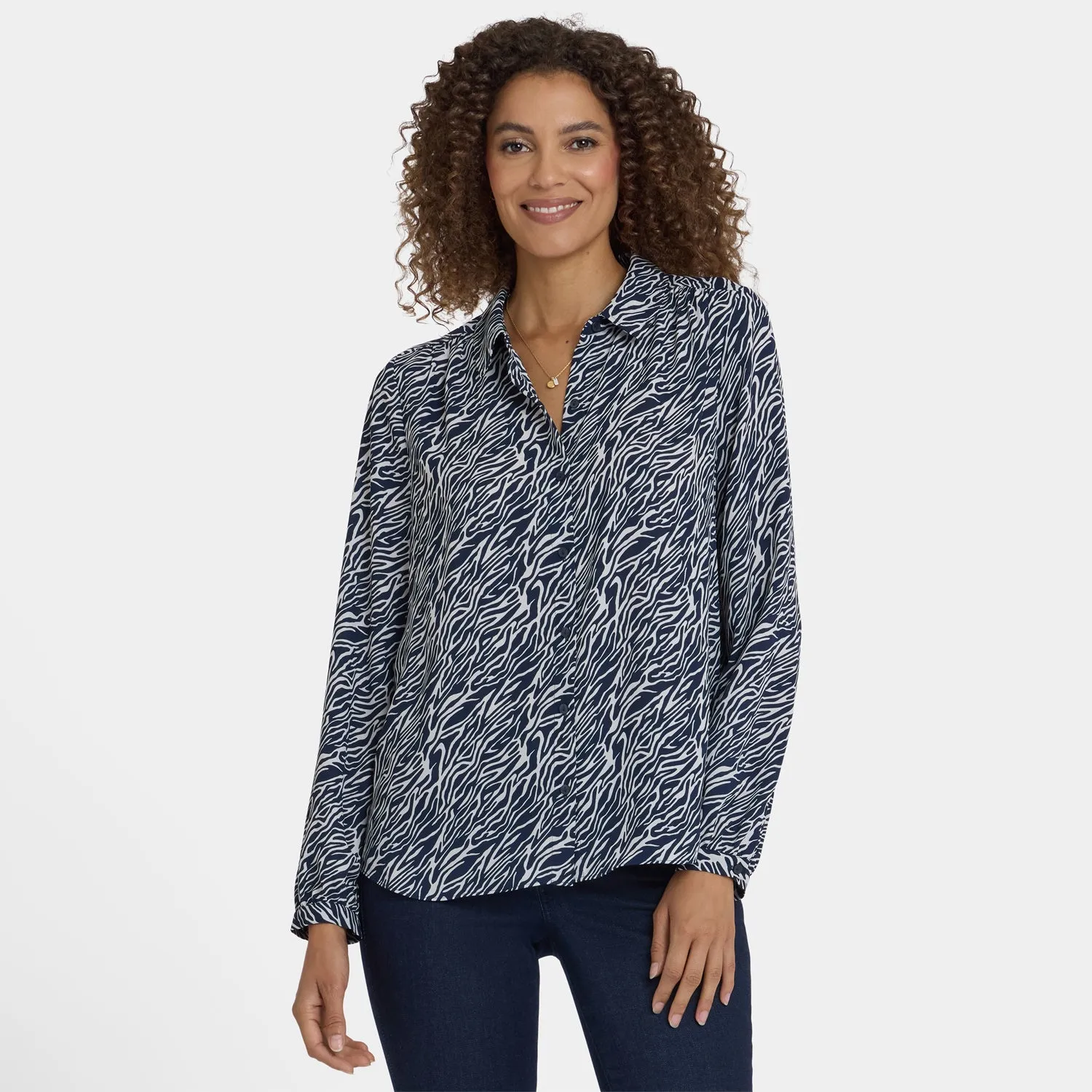 NYDJ Modern Bluse Vintage Zebra Schwarz