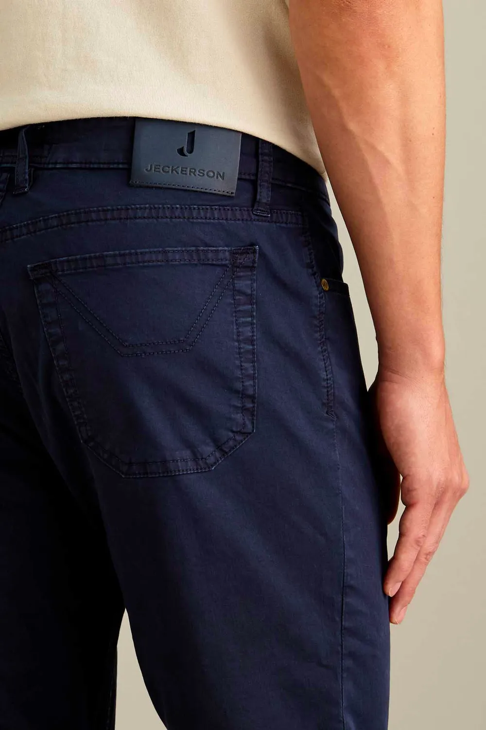 Jeckerson Jordan Slim Fit Hose dunkelblau Satin
