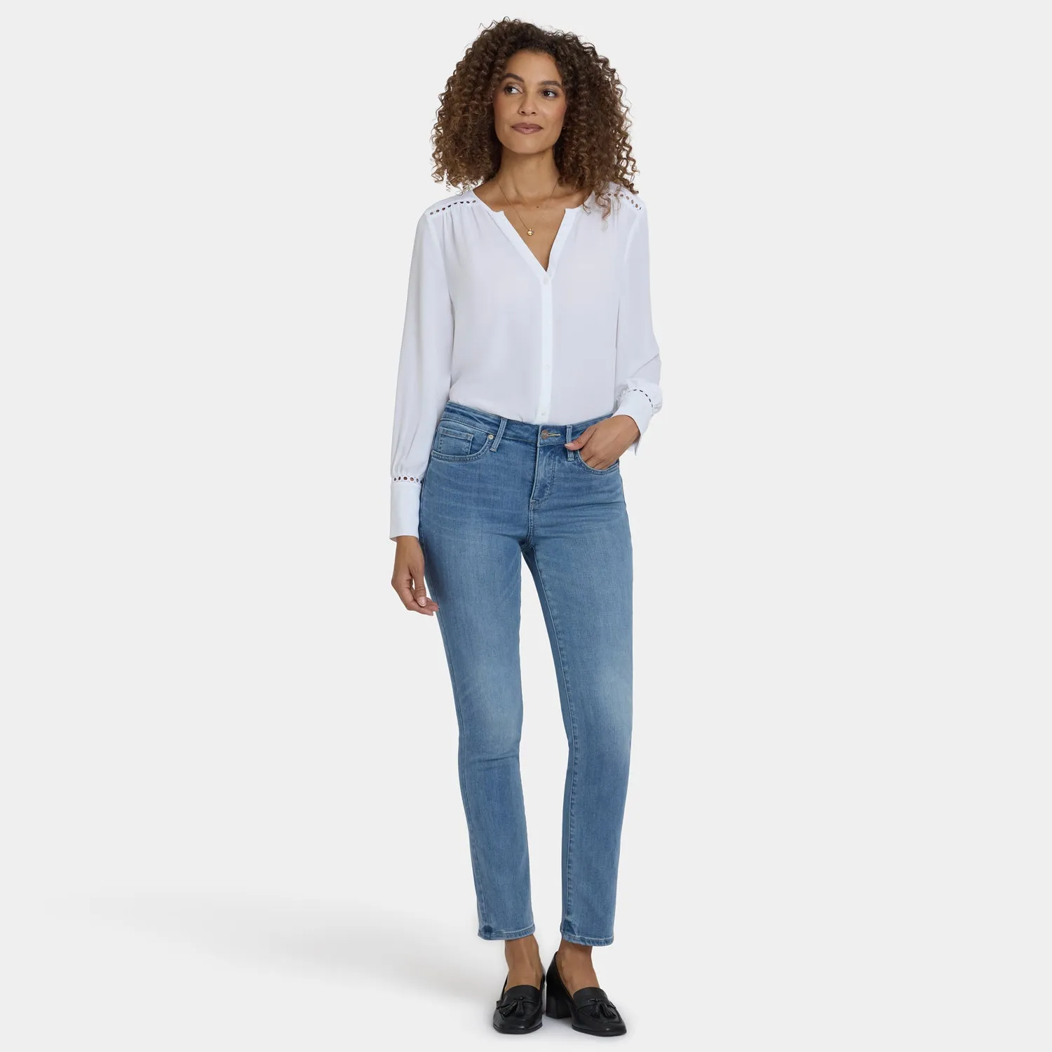 NYDJ Sheri Slim Petite Jeans Bastille Sea